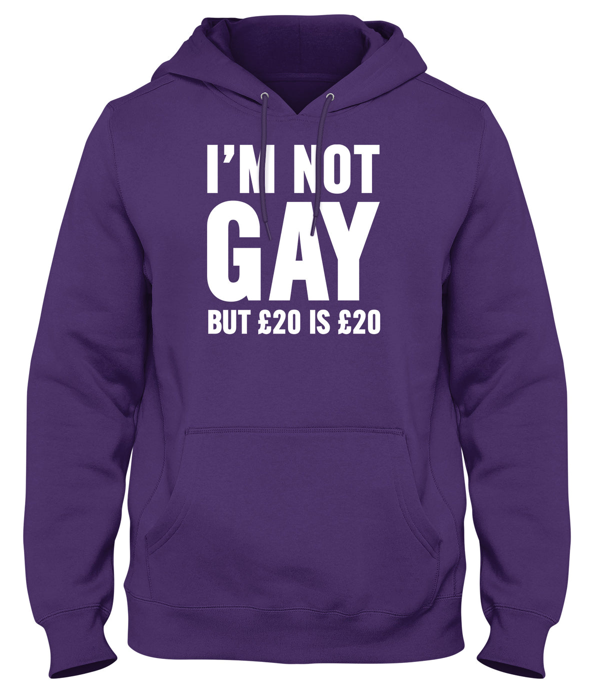 I&#39;M NOT GAY BUT £20 IS £20 MENS WOMENS LADIES UNISEX FUNNY SLOGAN HOODIE