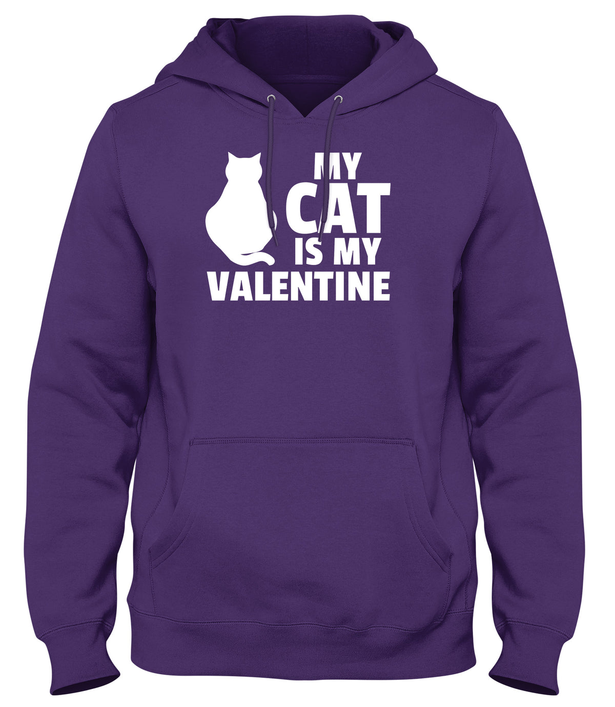 MY CAT IS MY VALENTINE MENS LADIES WOMENS UNISEX HOODIE