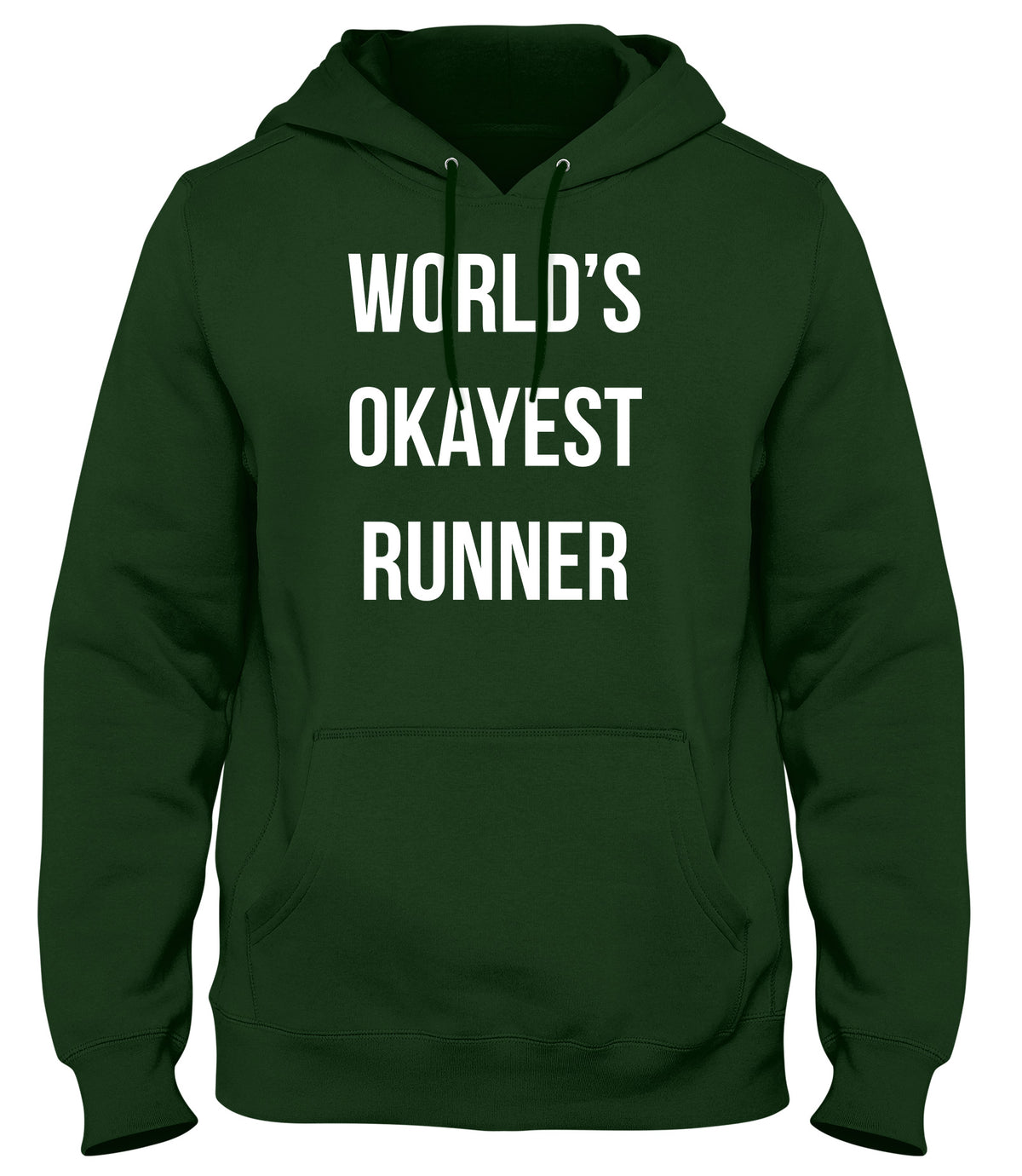 WORLD&#39;S OKAYEST RUNNER MENS LADIES WOMENS UNISEX HOODIE