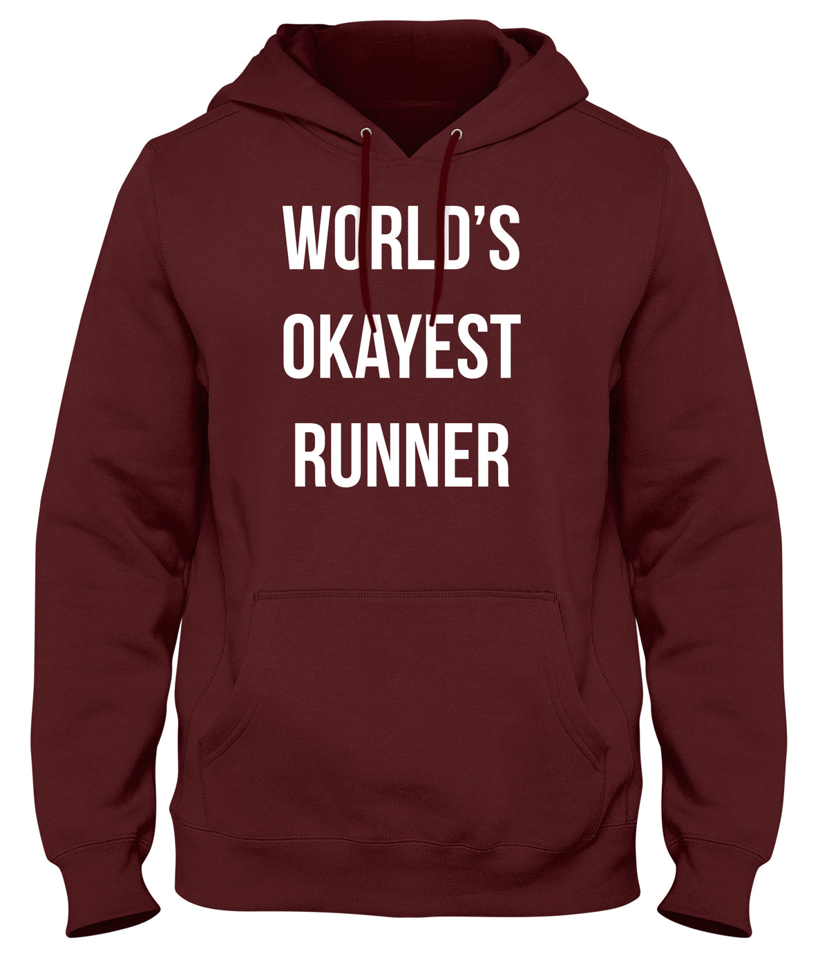 WORLD&#39;S OKAYEST RUNNER MENS LADIES WOMENS UNISEX HOODIE