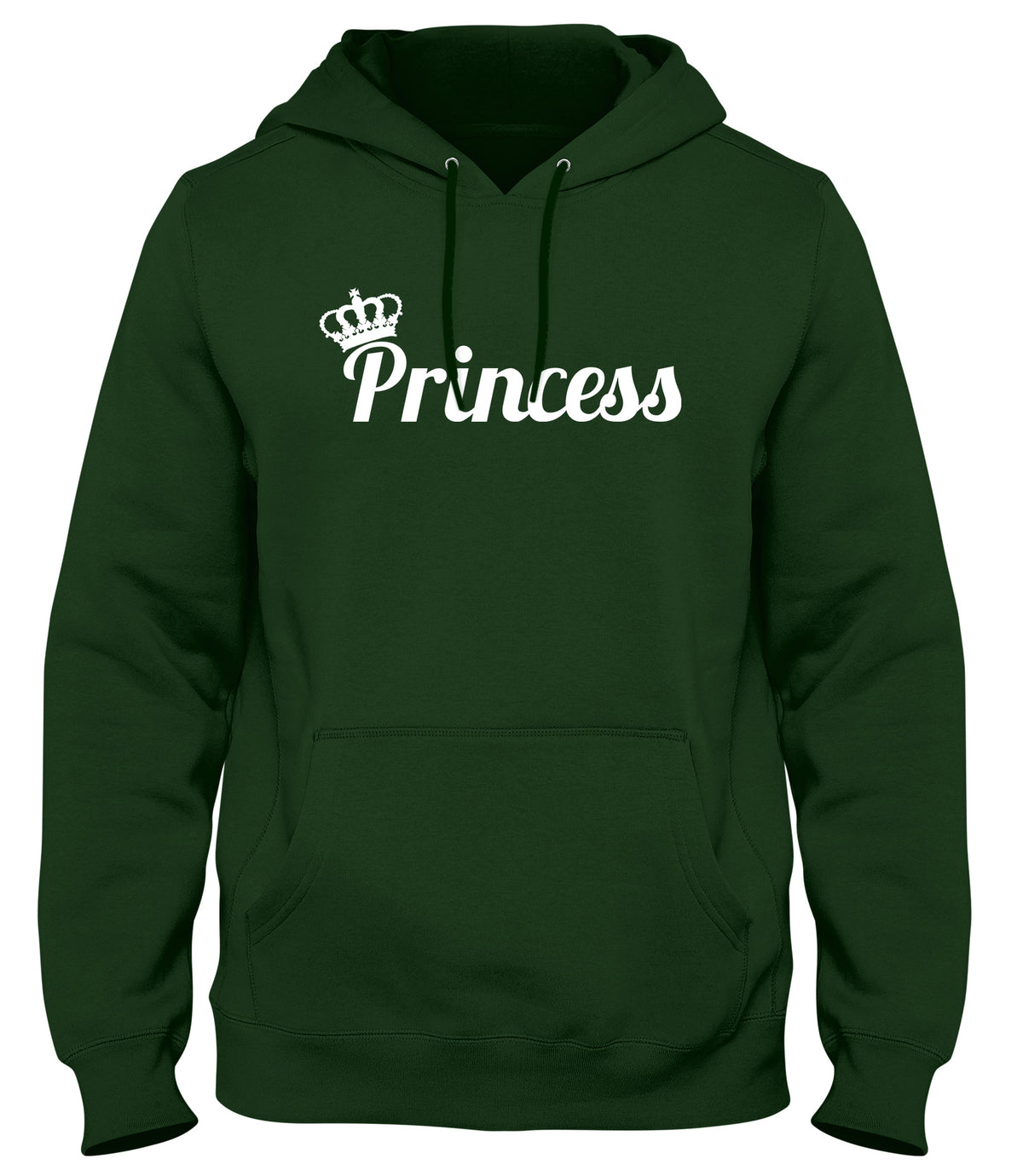 PRINCESS AND CROWN MENS WOMENS LADIES UNISEX FUNNY SLOGAN HOODIE