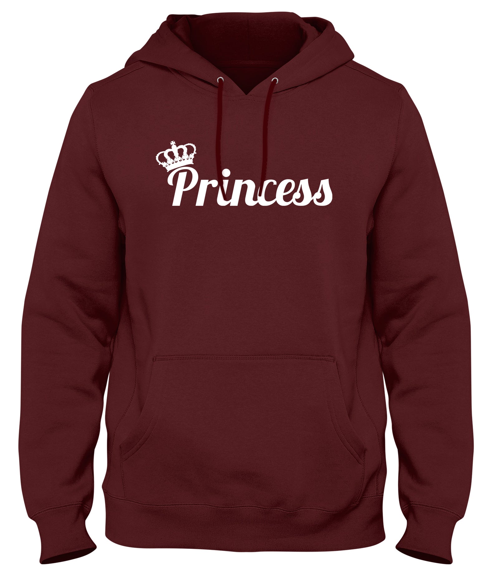 PRINCESS AND CROWN MENS WOMENS LADIES UNISEX FUNNY SLOGAN HOODIE