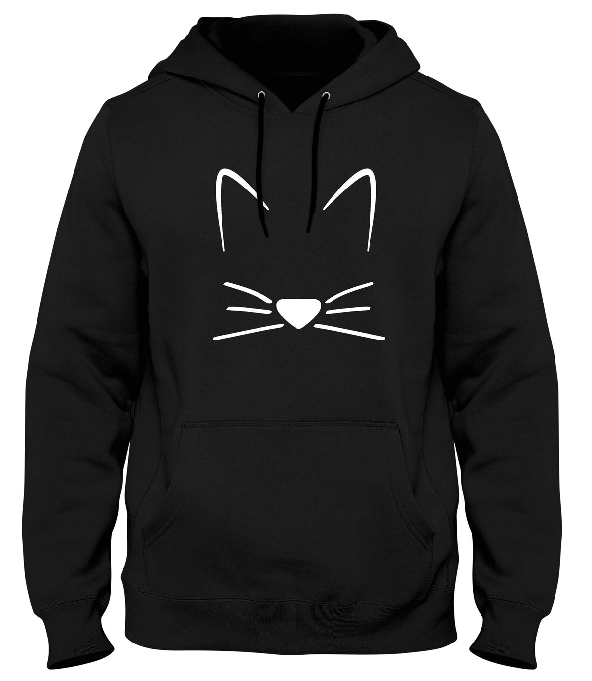 MEOW CAT KITTEN WHISKERS MENS WOMENS UNISEX FUNNY HOODIE