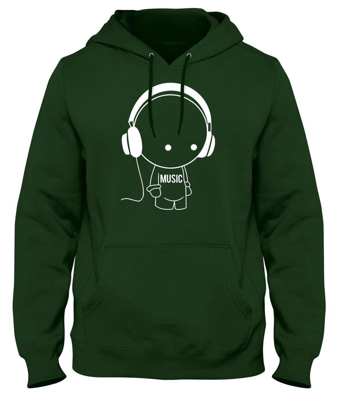 MUSIC CHARACTER WITH HEADPHONES MENS WOMENS LADIES UNISEX FUNNY SLOGAN HOODIE