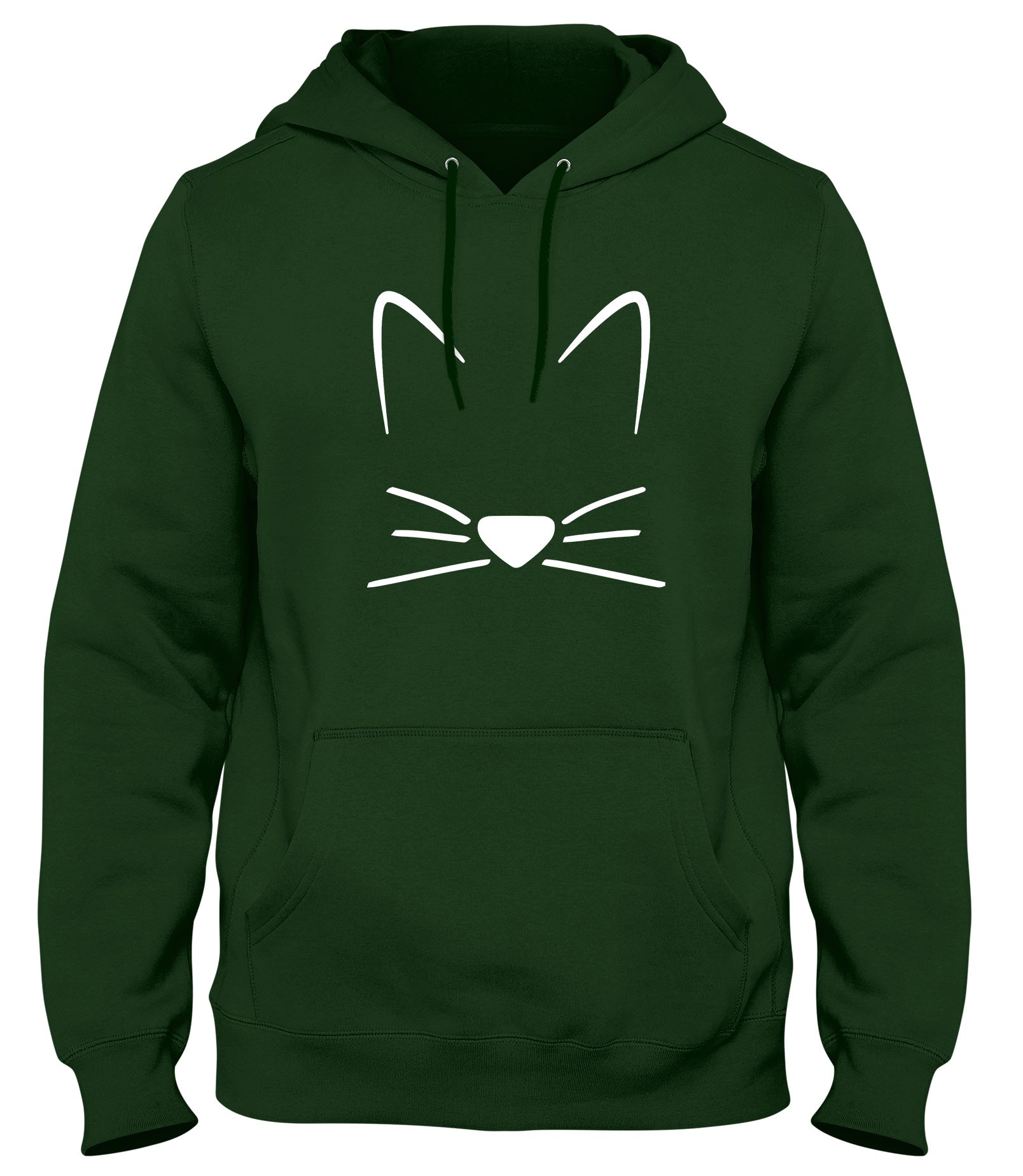 MEOW CAT KITTEN WHISKERS MENS WOMENS UNISEX FUNNY HOODIE