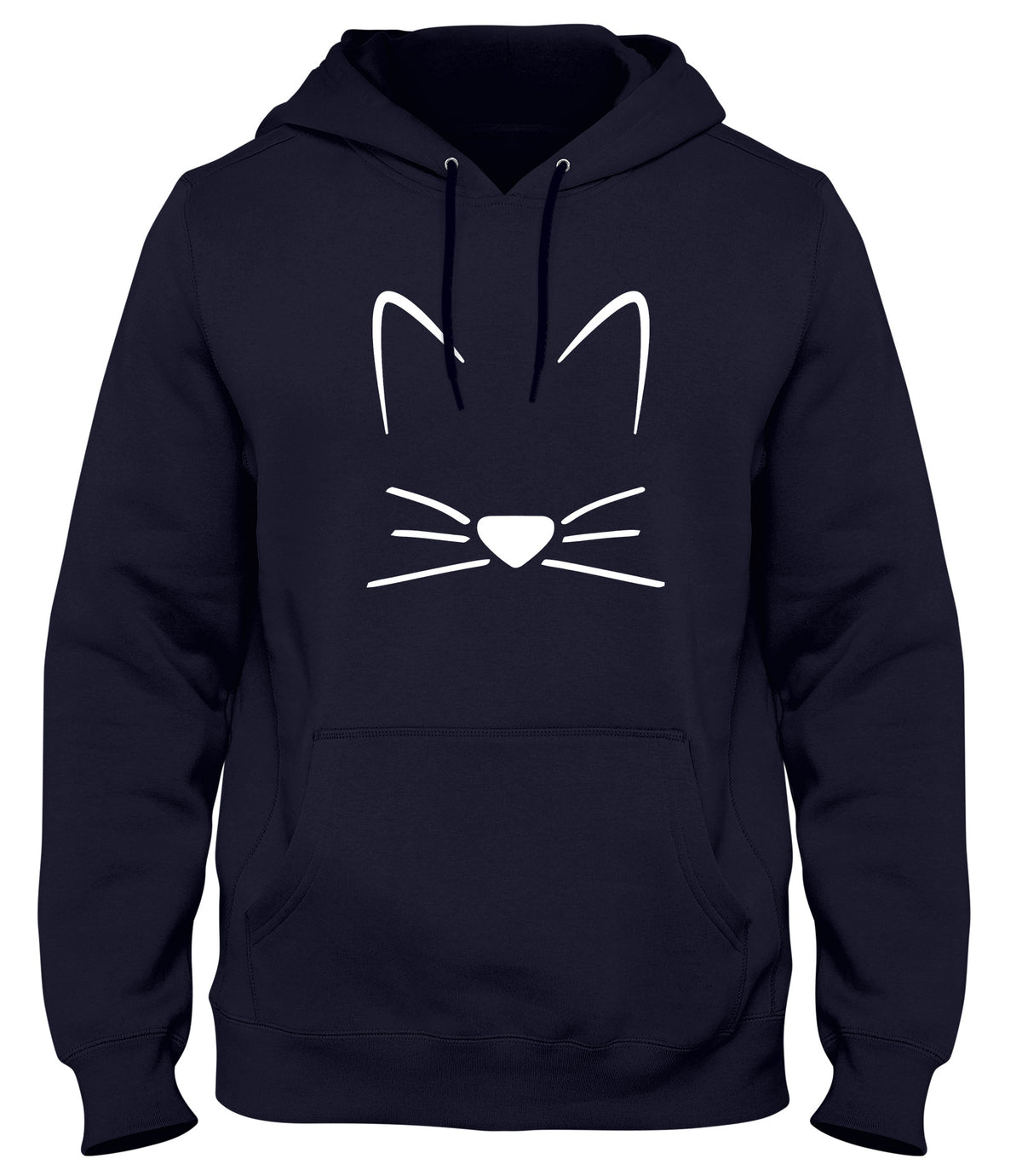MEOW CAT KITTEN WHISKERS MENS WOMENS UNISEX FUNNY HOODIE