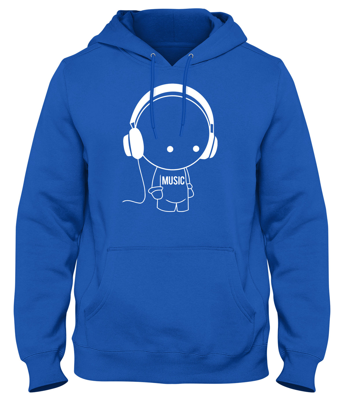 MUSIC CHARACTER WITH HEADPHONES MENS WOMENS LADIES UNISEX FUNNY SLOGAN HOODIE
