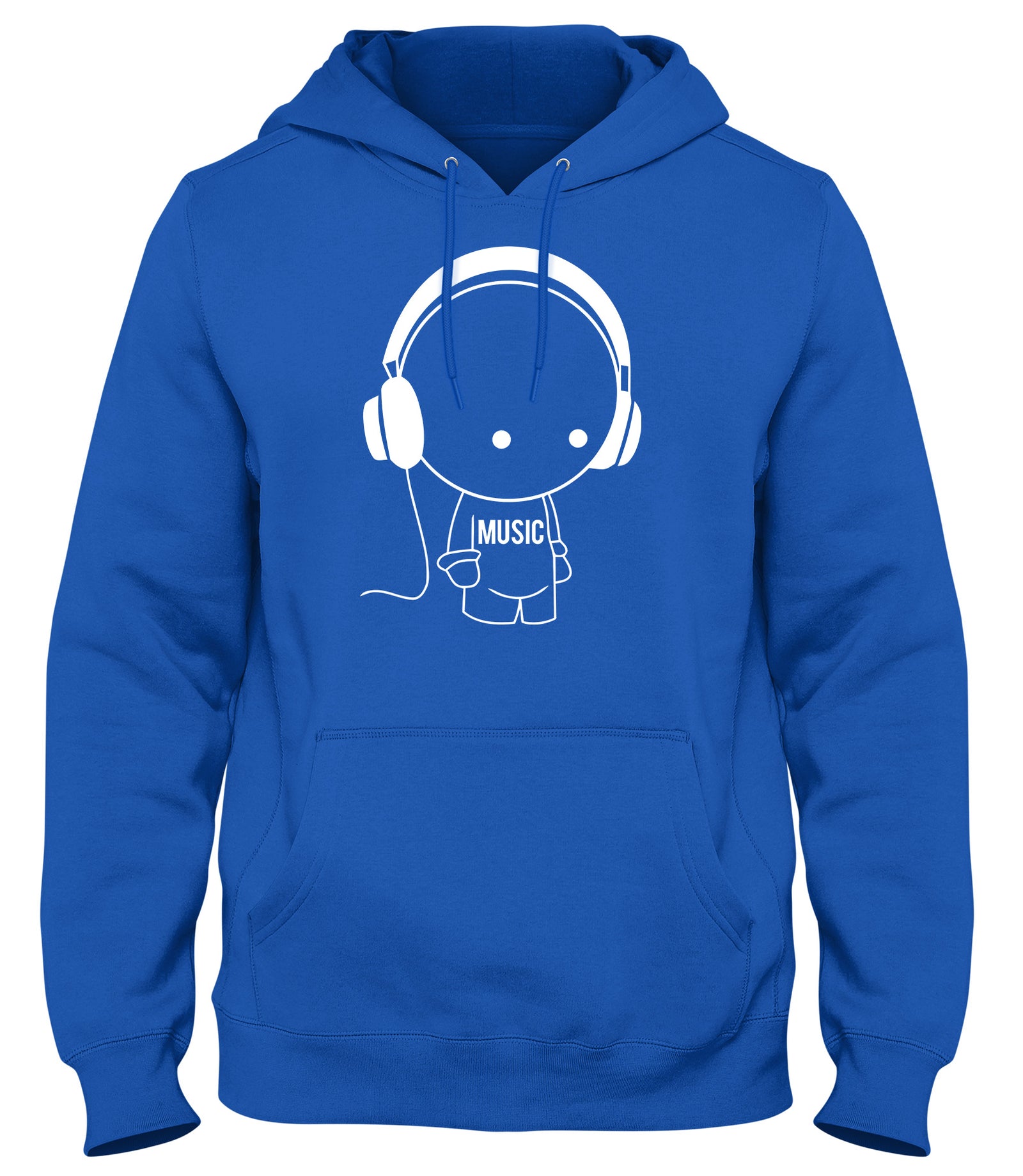 MUSIC CHARACTER WITH HEADPHONES MENS WOMENS LADIES UNISEX FUNNY SLOGAN HOODIE