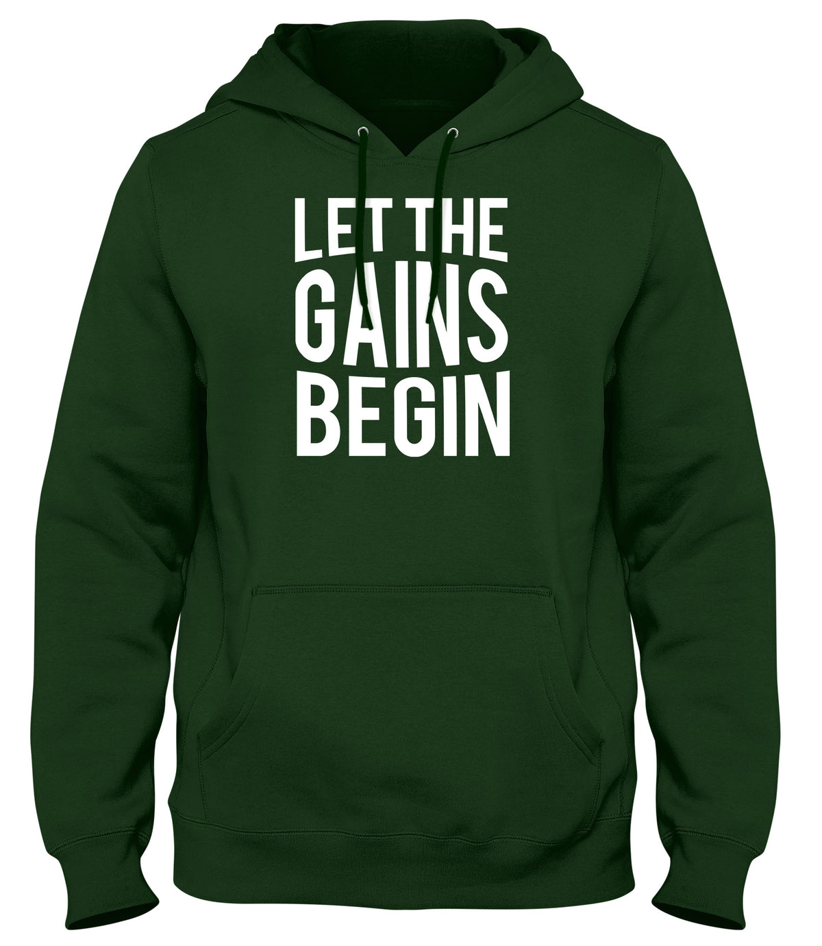 LET THE GAINS BEGIN WOMENS LADIES MENS UNISEX HOODIE
