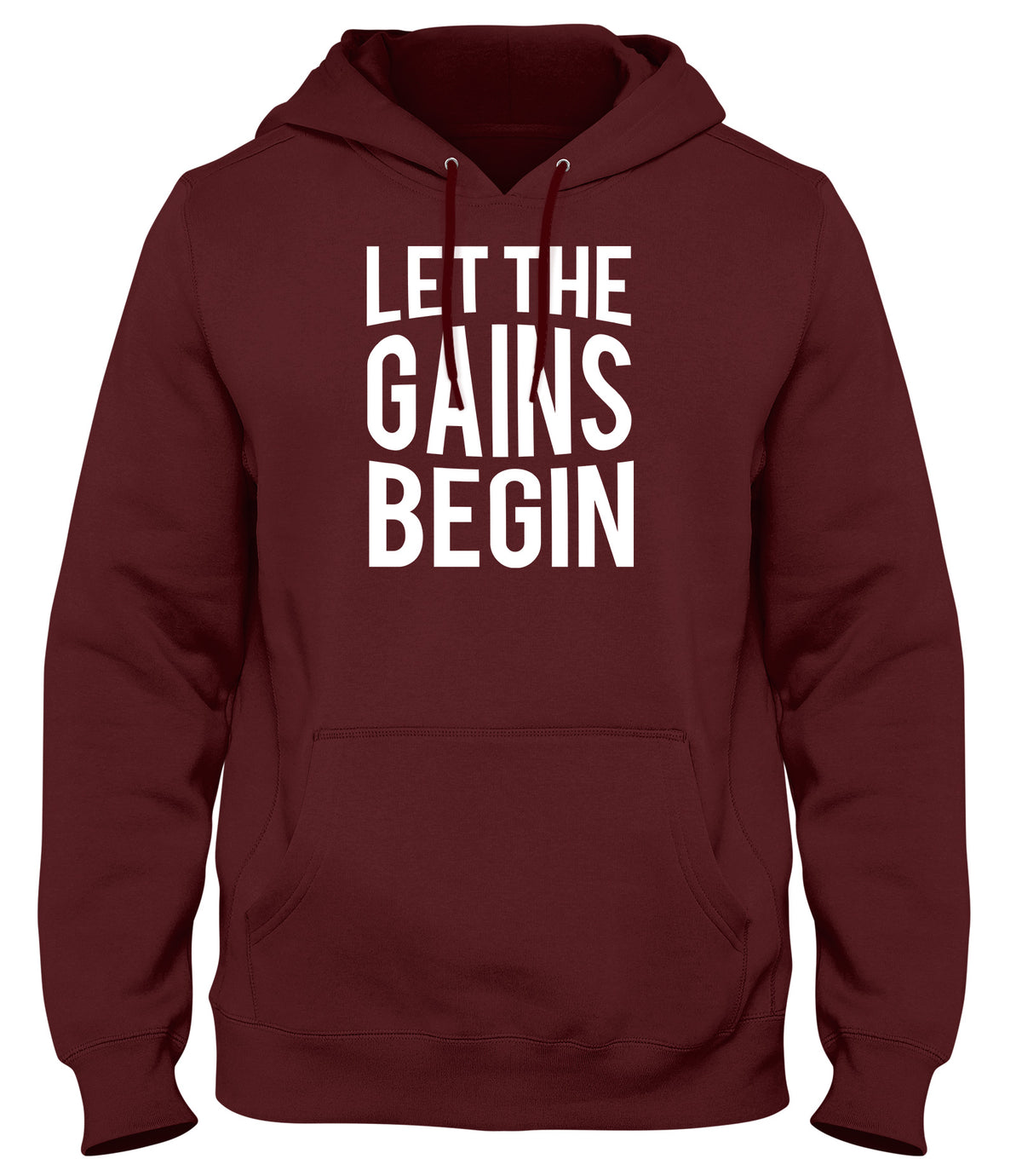 LET THE GAINS BEGIN WOMENS LADIES MENS UNISEX HOODIE