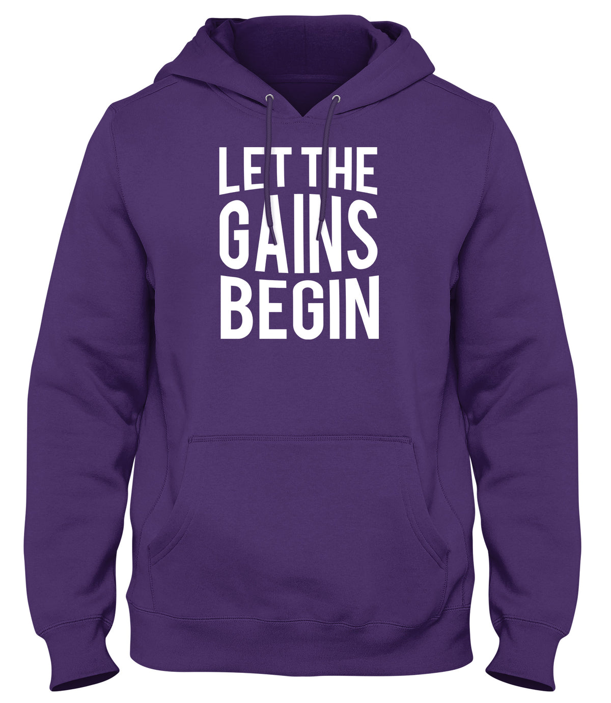 LET THE GAINS BEGIN WOMENS LADIES MENS UNISEX HOODIE