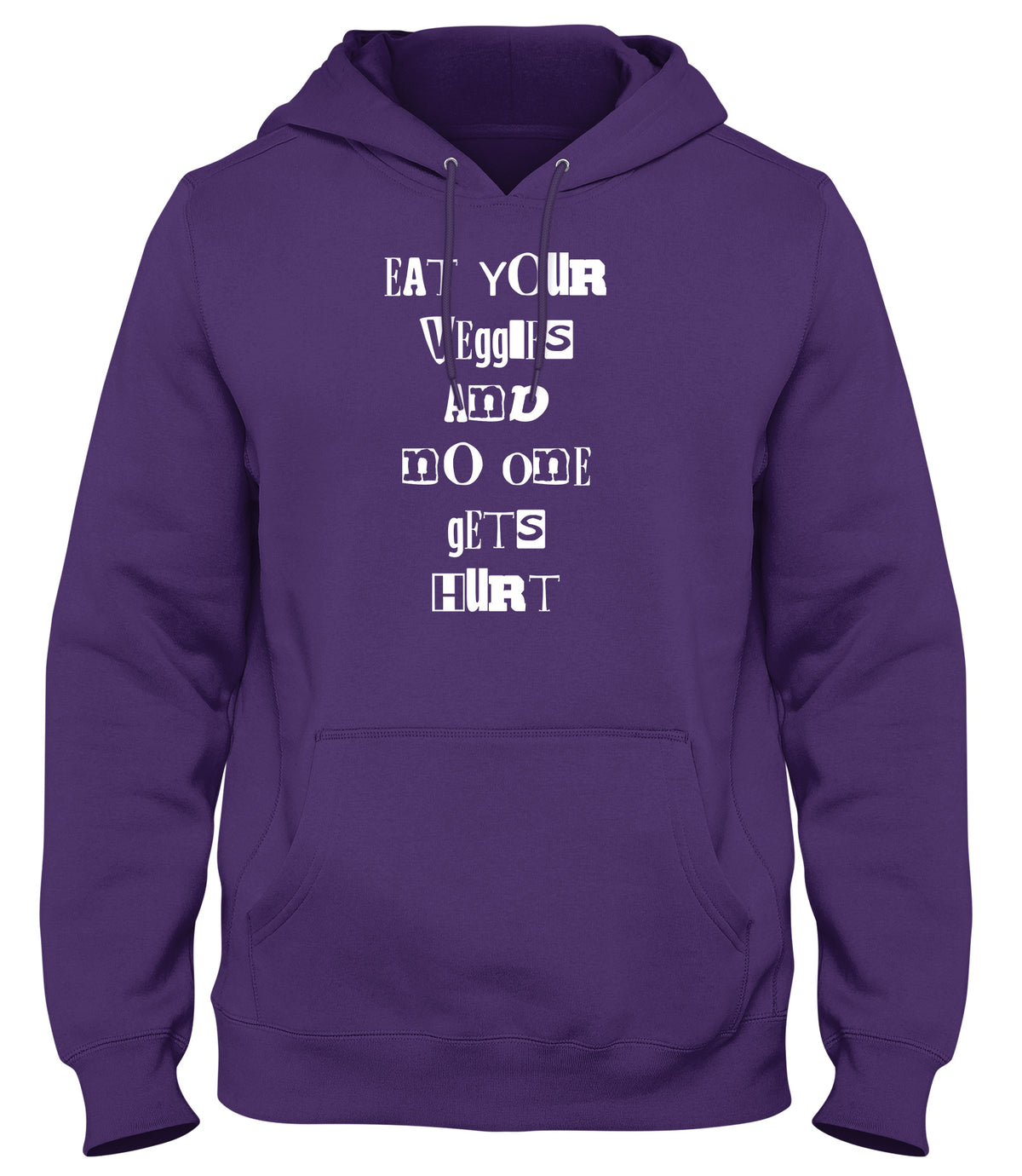 EAT YOUR VEGGIES AND NO ONE GETS HURT MENS LADIES WOMENS UNISEX HOODIE