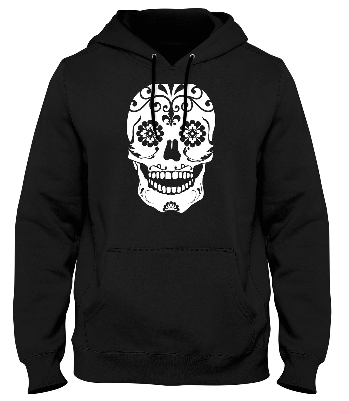 FLORAL SKULL MENS WOMENS UNISEX FUNNY HOODIE