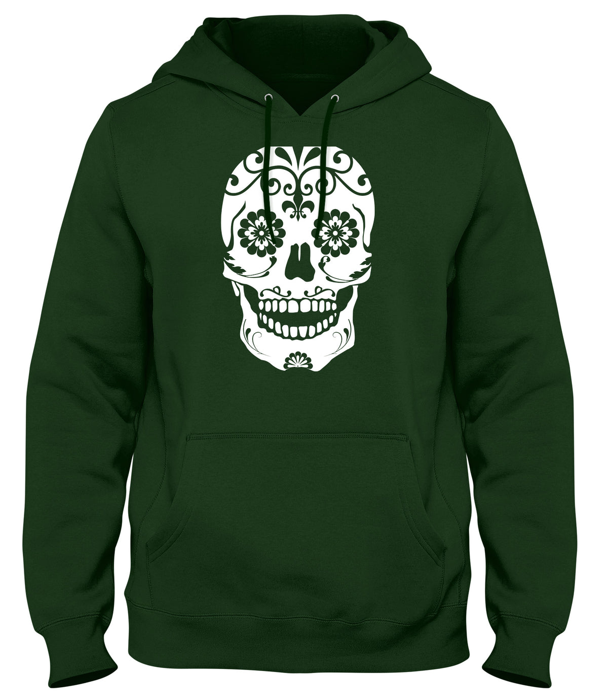 FLORAL SKULL MENS WOMENS UNISEX FUNNY HOODIE