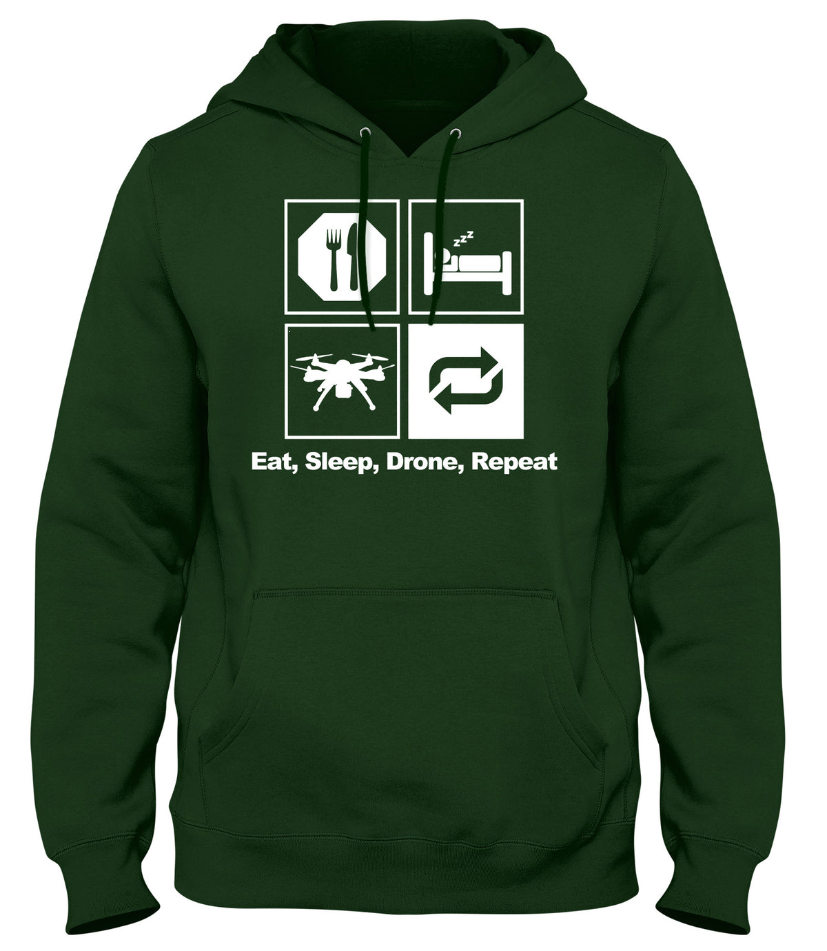 EAT SLEEP DRONE REPEAT MAN MENS WOMENS LADIES UNISEX FUNNY SLOGAN HOODIE