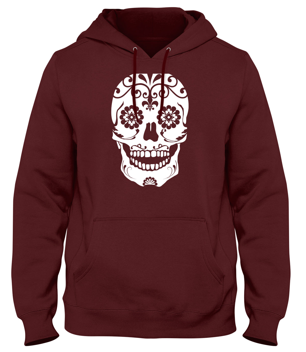 FLORAL SKULL MENS WOMENS UNISEX FUNNY HOODIE