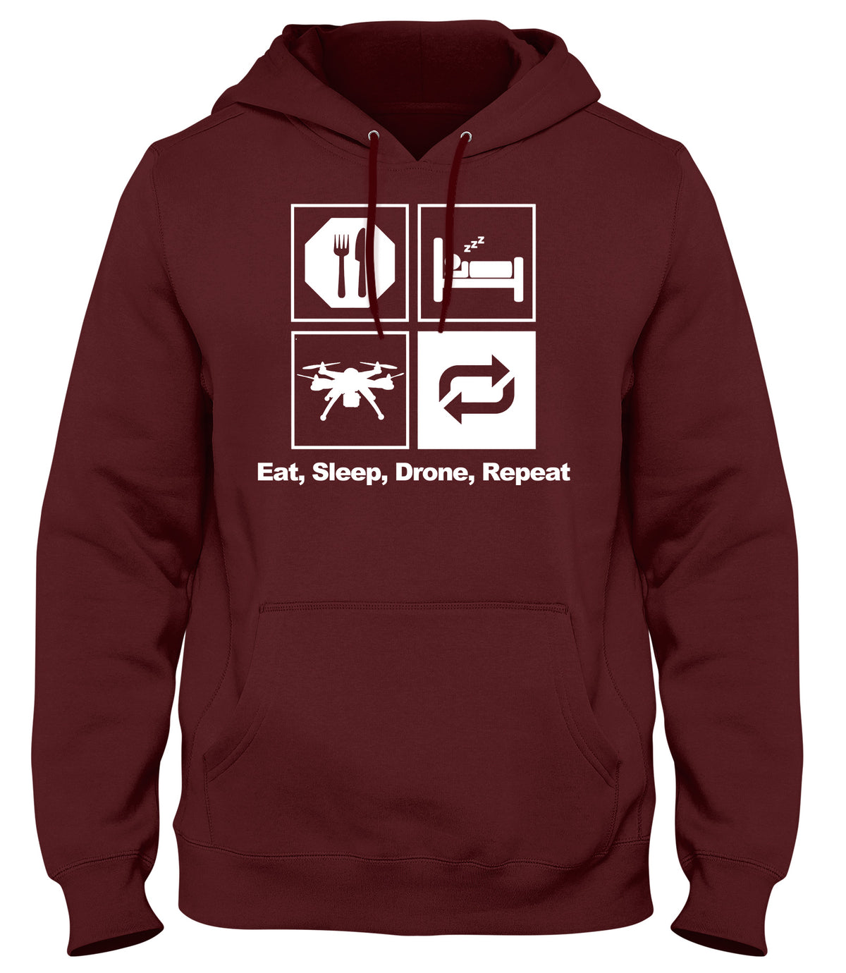 EAT SLEEP DRONE REPEAT MAN MENS WOMENS LADIES UNISEX FUNNY SLOGAN HOODIE