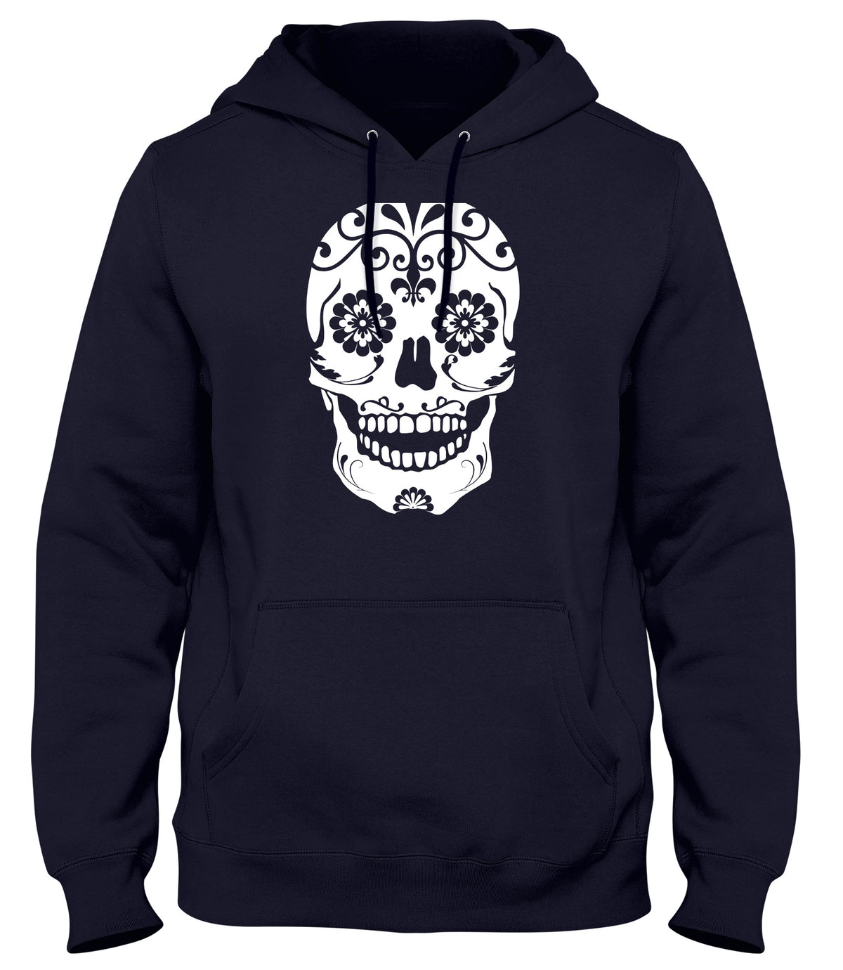 FLORAL SKULL MENS WOMENS UNISEX FUNNY HOODIE