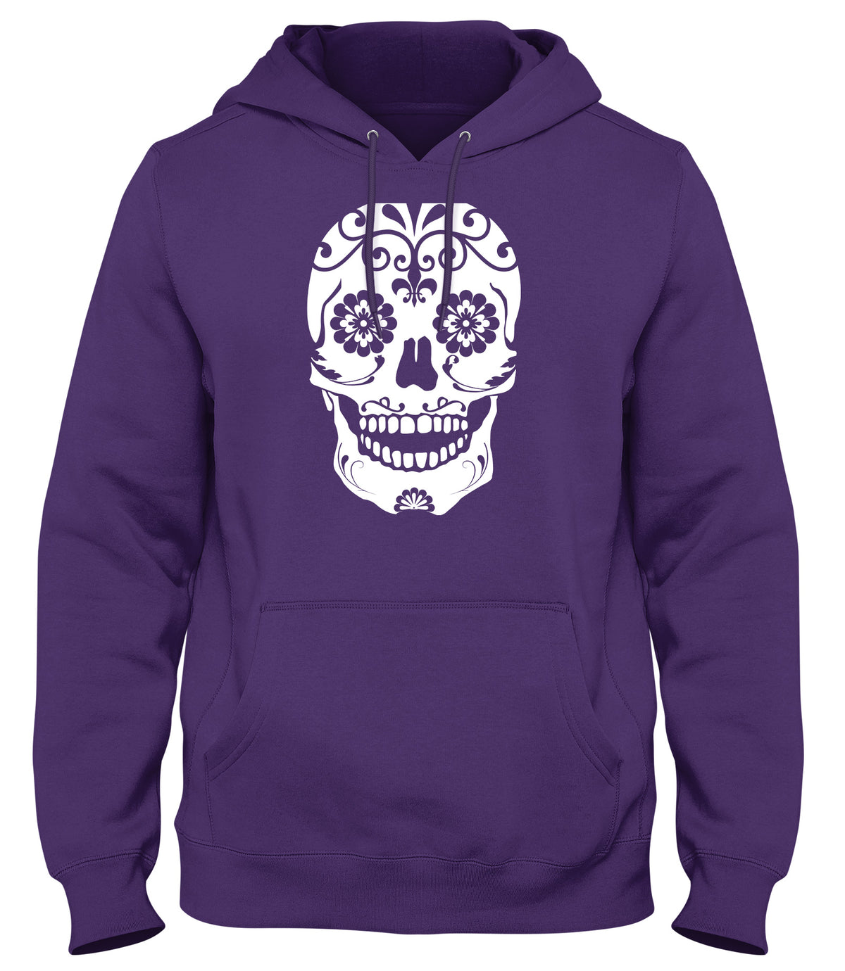 FLORAL SKULL MENS WOMENS UNISEX FUNNY HOODIE