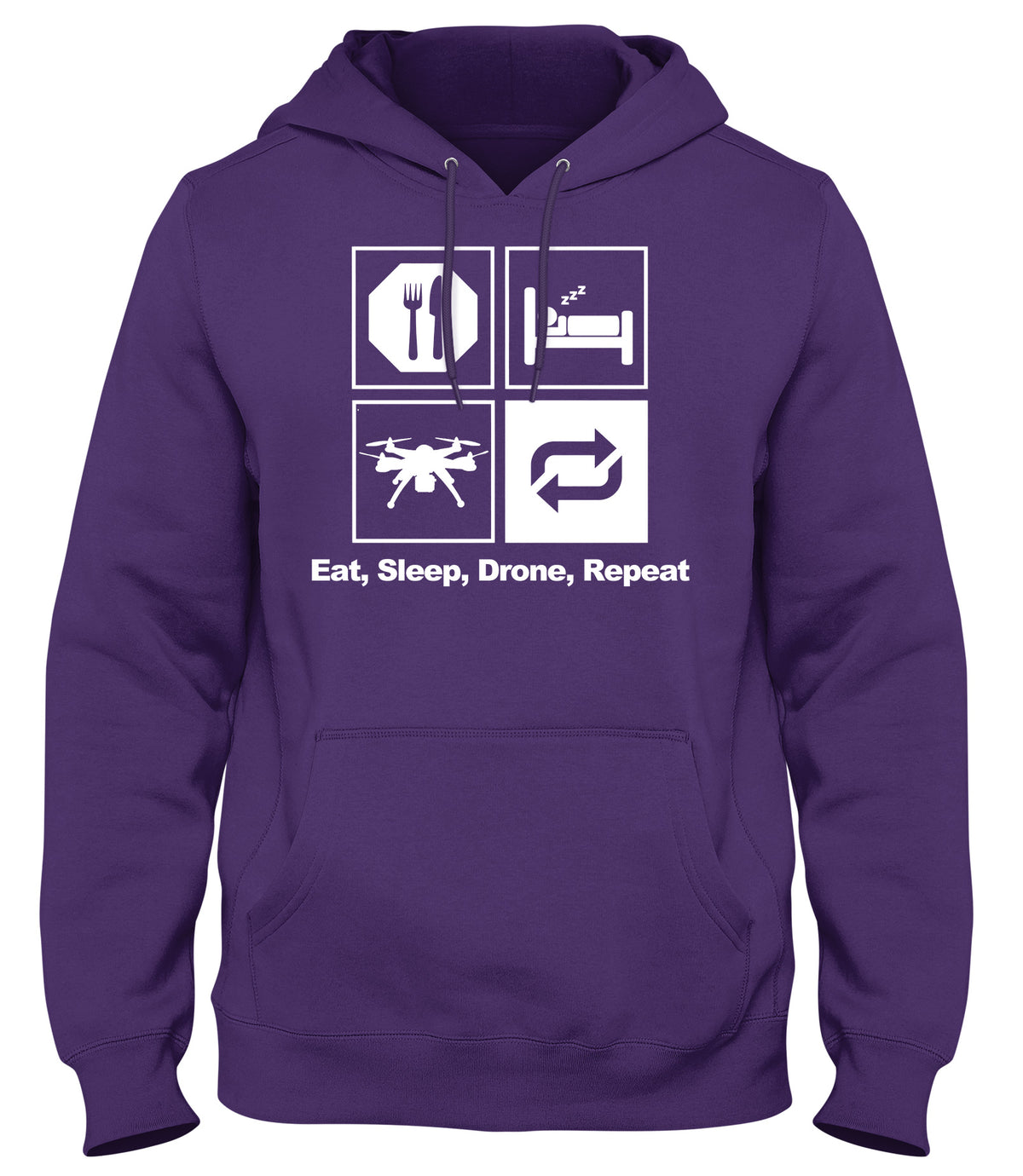 EAT SLEEP DRONE REPEAT MAN MENS WOMENS LADIES UNISEX FUNNY SLOGAN HOODIE