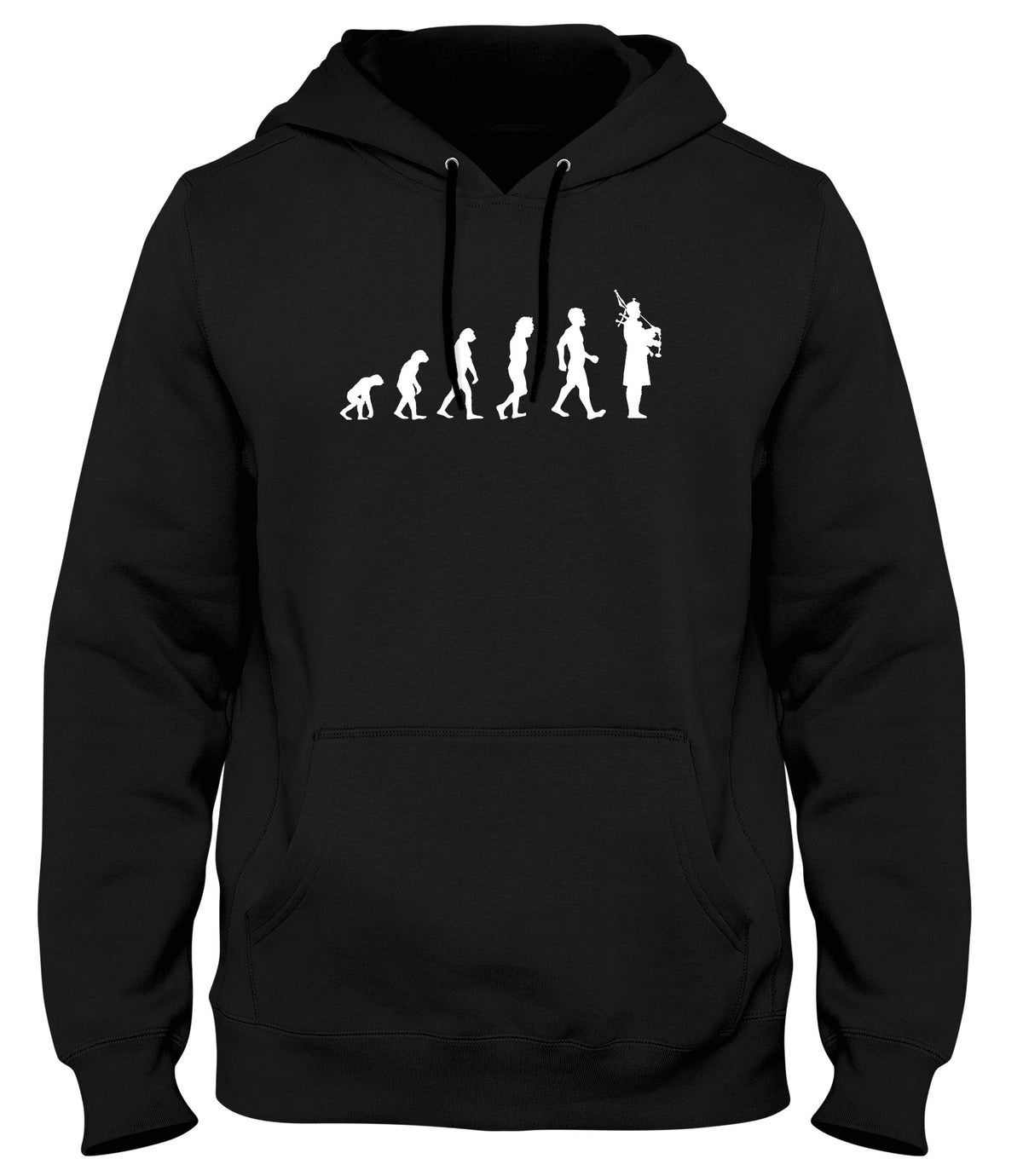 EVOLUTION OF BAGPIPES BAGPIPER MAN MENS WOMENS LADIES UNISEX FUNNY SLOGAN HOODIE
