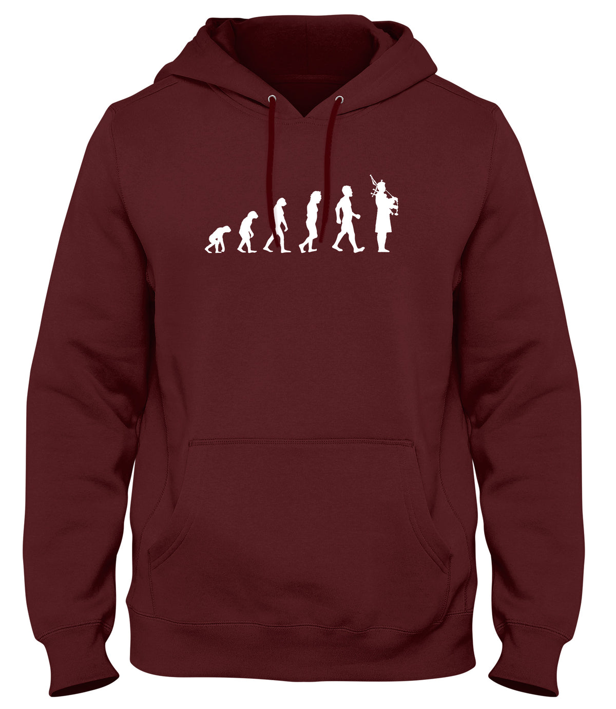 EVOLUTION OF BAGPIPES BAGPIPER MAN MENS WOMENS LADIES UNISEX FUNNY SLOGAN HOODIE