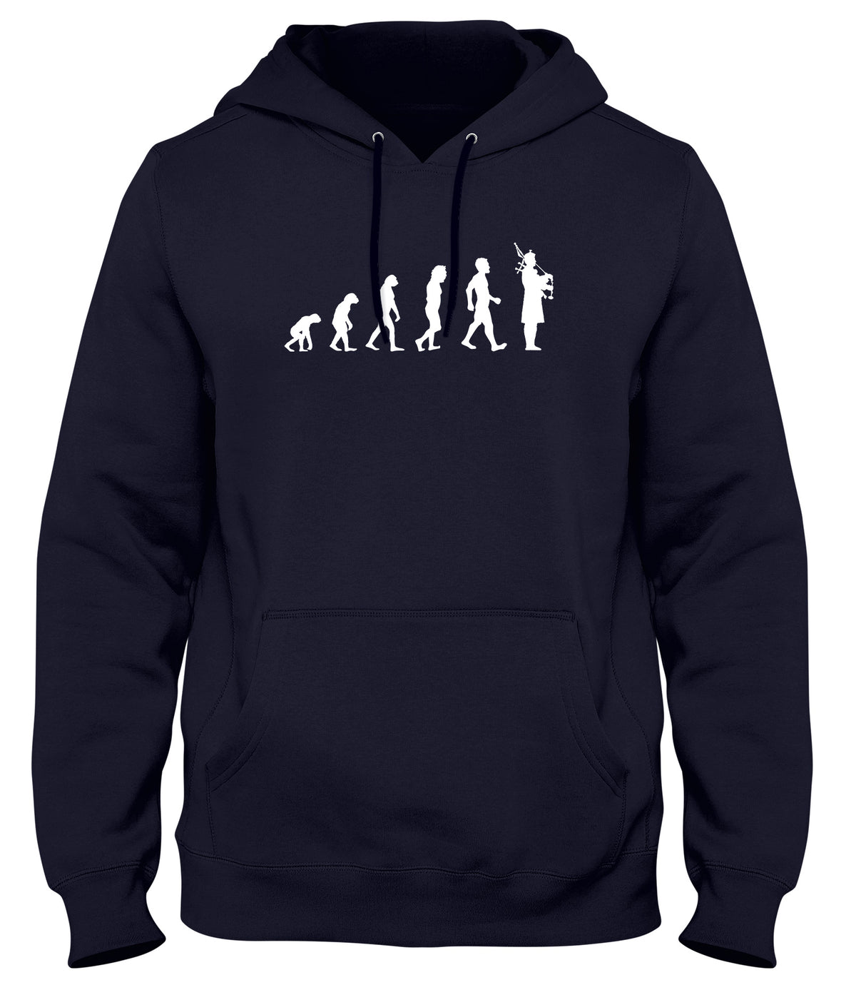 EVOLUTION OF BAGPIPES BAGPIPER MAN MENS WOMENS LADIES UNISEX FUNNY SLOGAN HOODIE