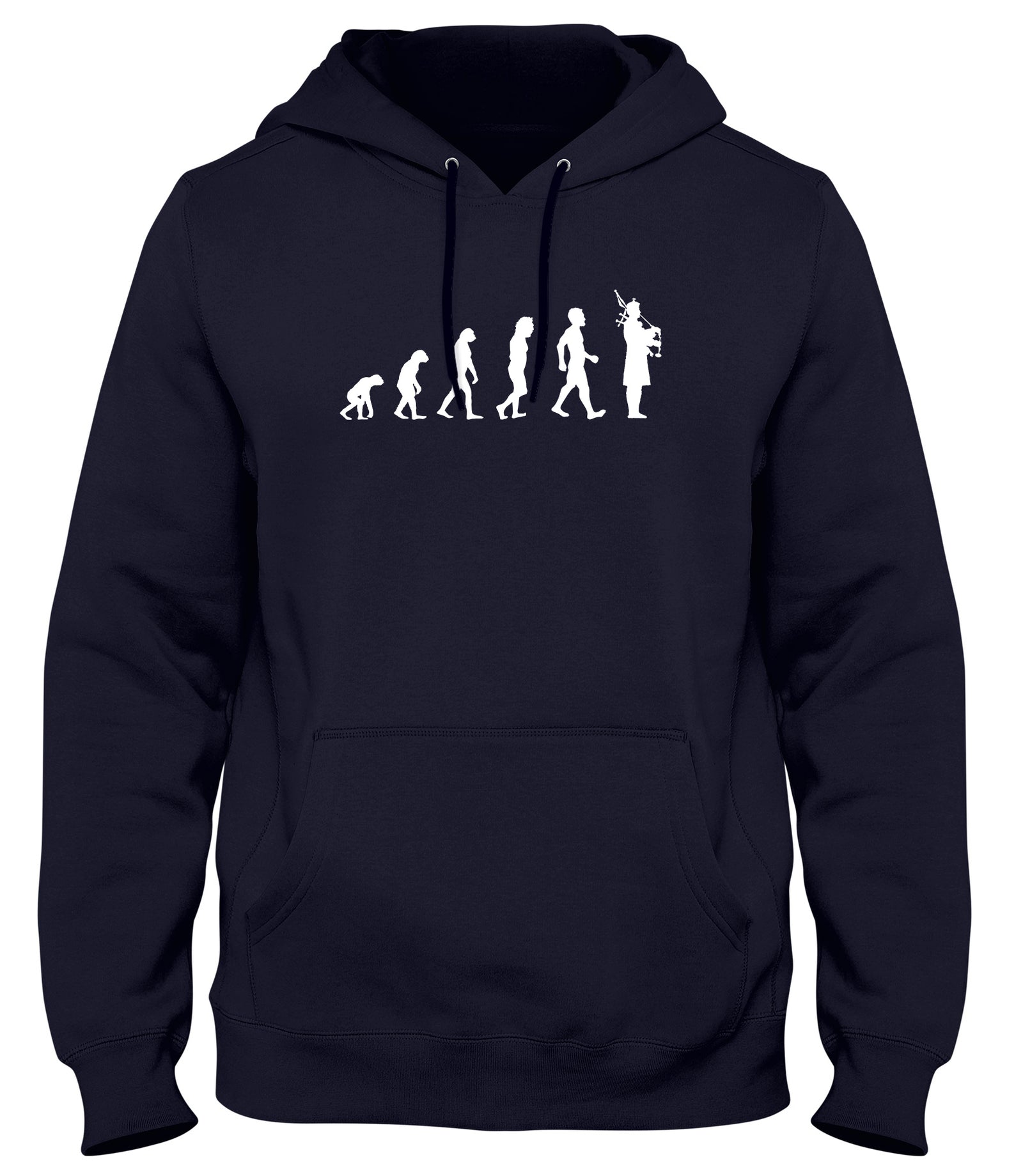 EVOLUTION OF BAGPIPES BAGPIPER MAN MENS WOMENS LADIES UNISEX FUNNY SLOGAN HOODIE