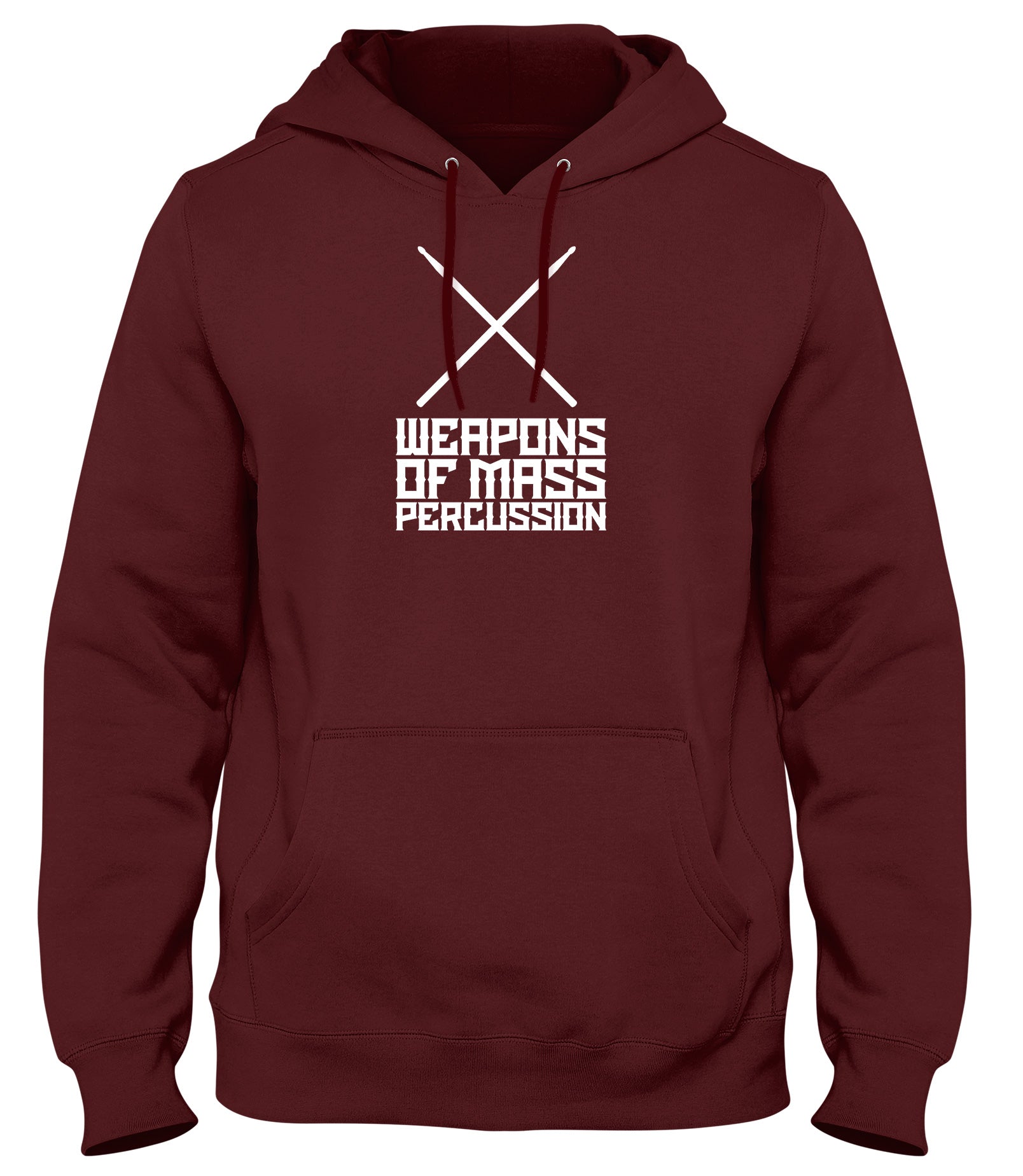 WEAPONS OF MASS PERCUSSION MENS WOMENS LADIES UNISEX FUNNY SLOGAN HOODIE