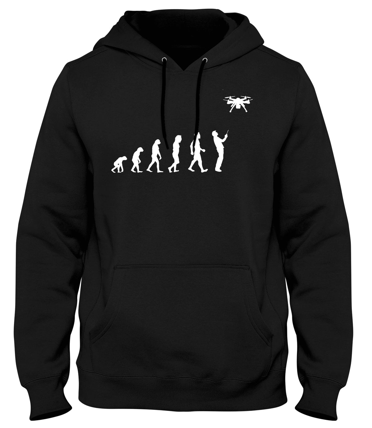 EVOLUTION OF DRONE MENS WOMENS LADIES UNISEX FUNNY SLOGAN HOODIE