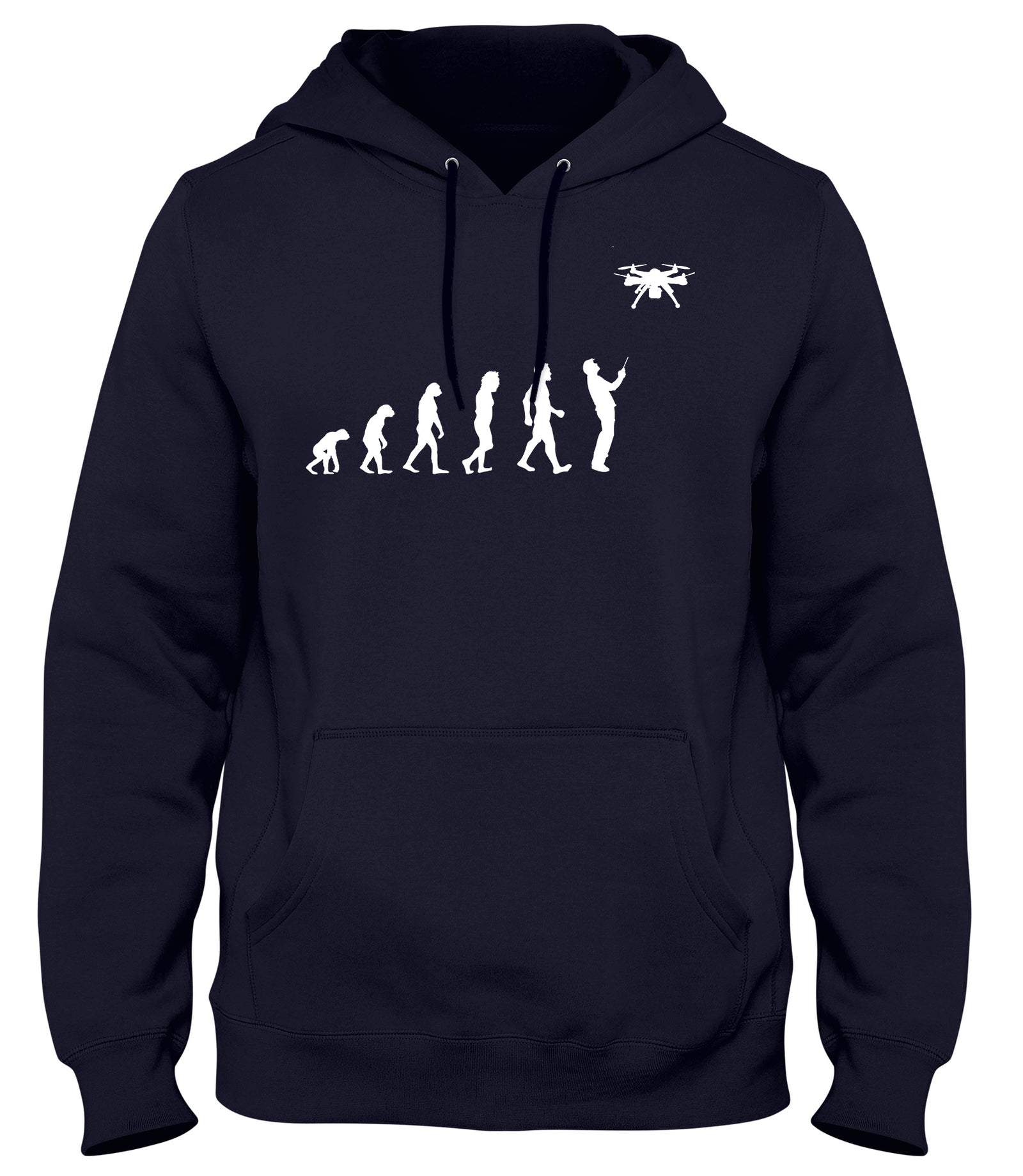 EVOLUTION OF DRONE MENS WOMENS LADIES UNISEX FUNNY SLOGAN HOODIE