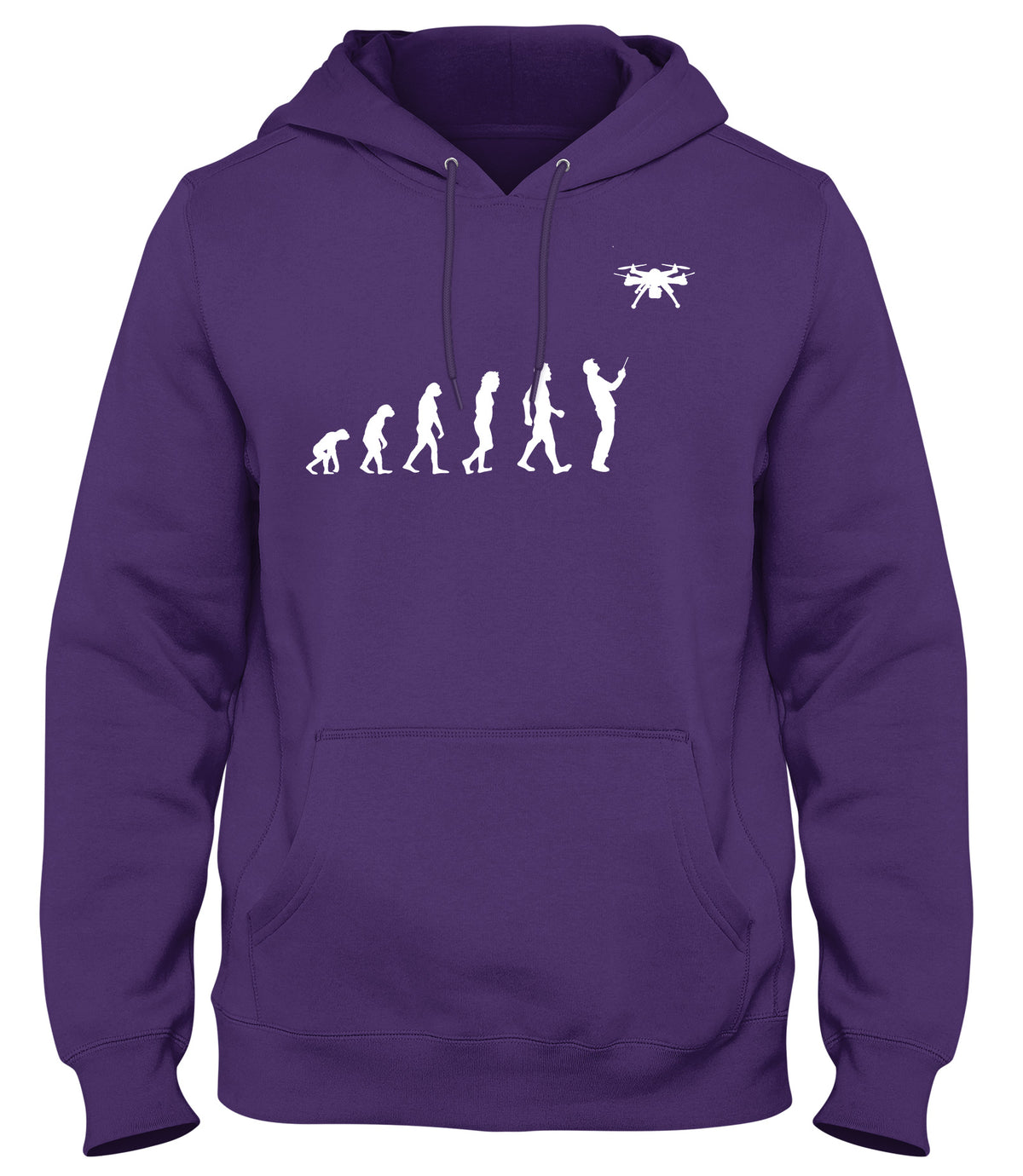 EVOLUTION OF DRONE MENS WOMENS LADIES UNISEX FUNNY SLOGAN HOODIE