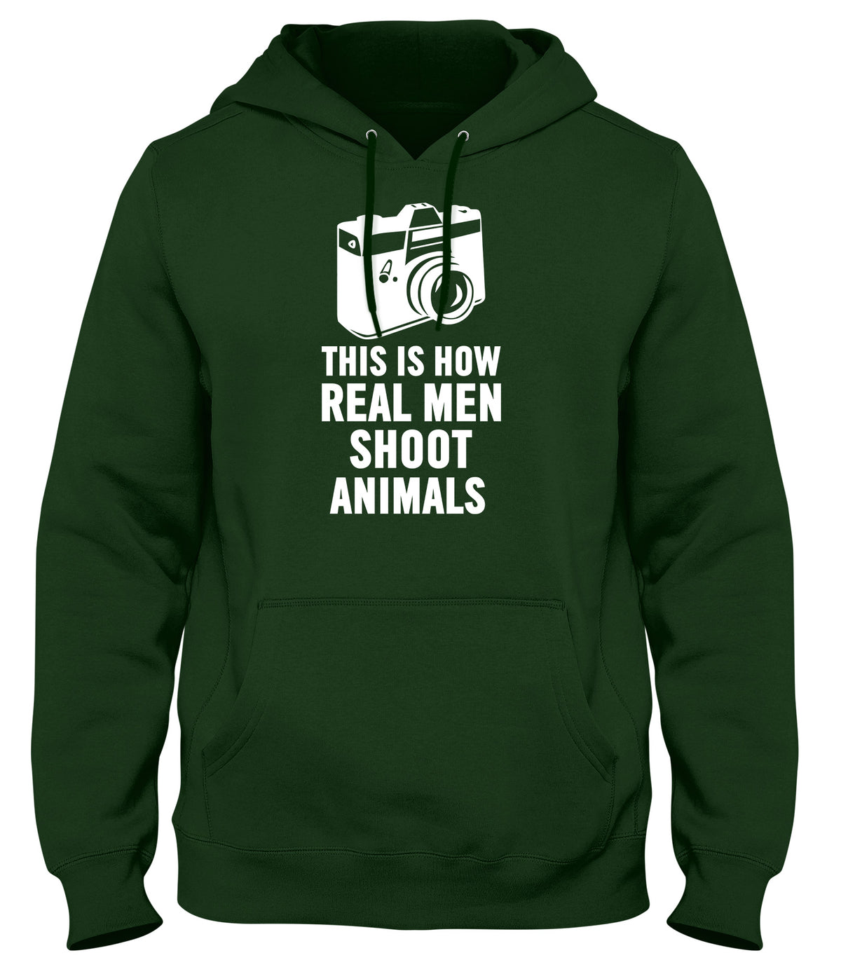 THIS IS HOW REAL MEN SHOOT ANIMALS WOMENS LADIES MENS UNISEX HOODIE
