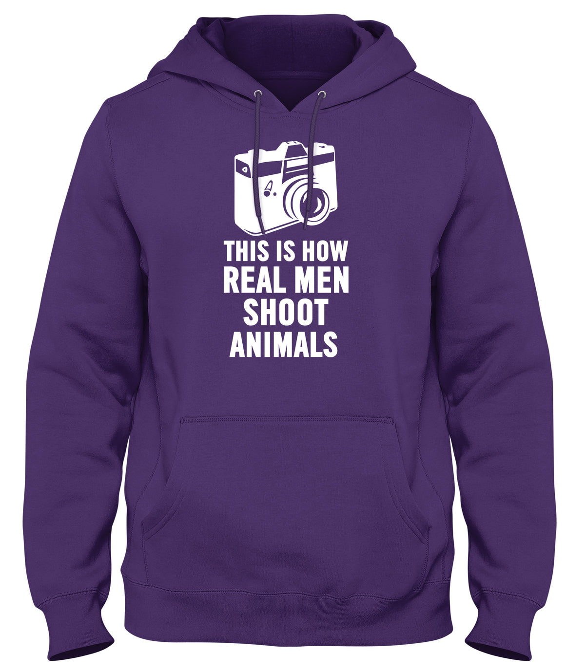 THIS IS HOW REAL MEN SHOOT ANIMALS WOMENS LADIES MENS UNISEX HOODIE