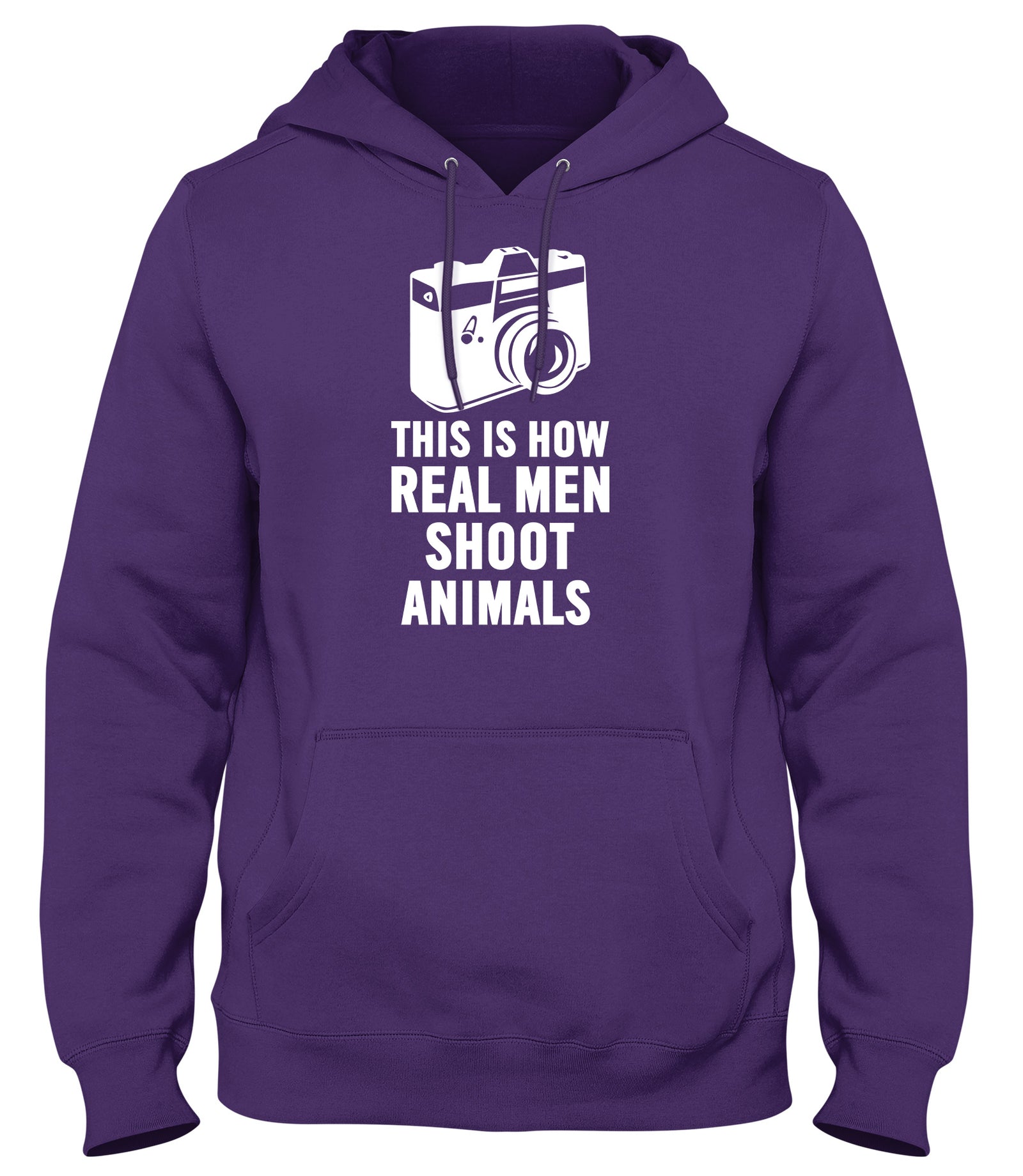 THIS IS HOW REAL MEN SHOOT ANIMALS WOMENS LADIES MENS UNISEX HOODIE