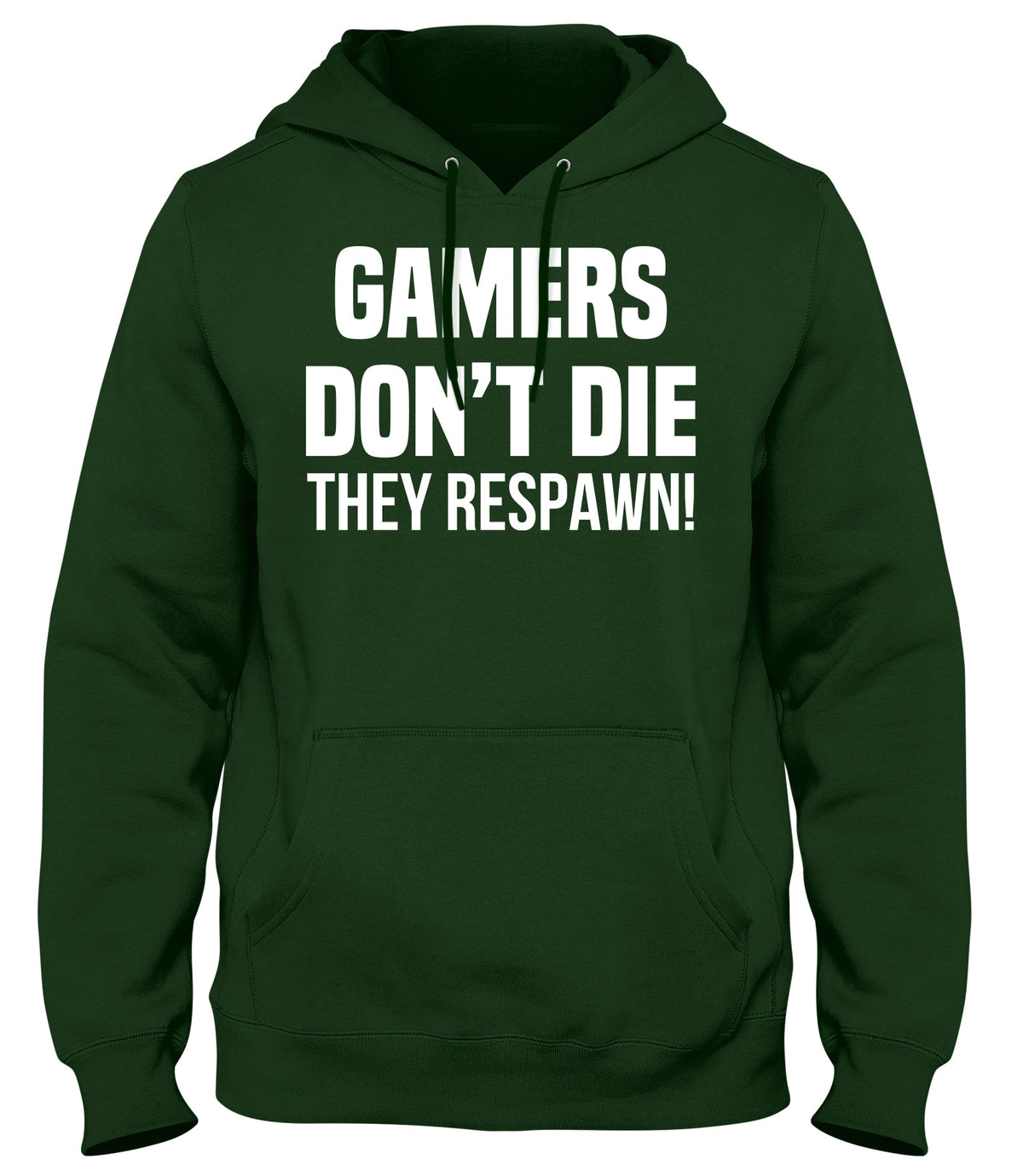 GAMERS DON&#39;T DIE THEY RESPAWN MENS WOMENS UNISEX FUNNY HOODIE