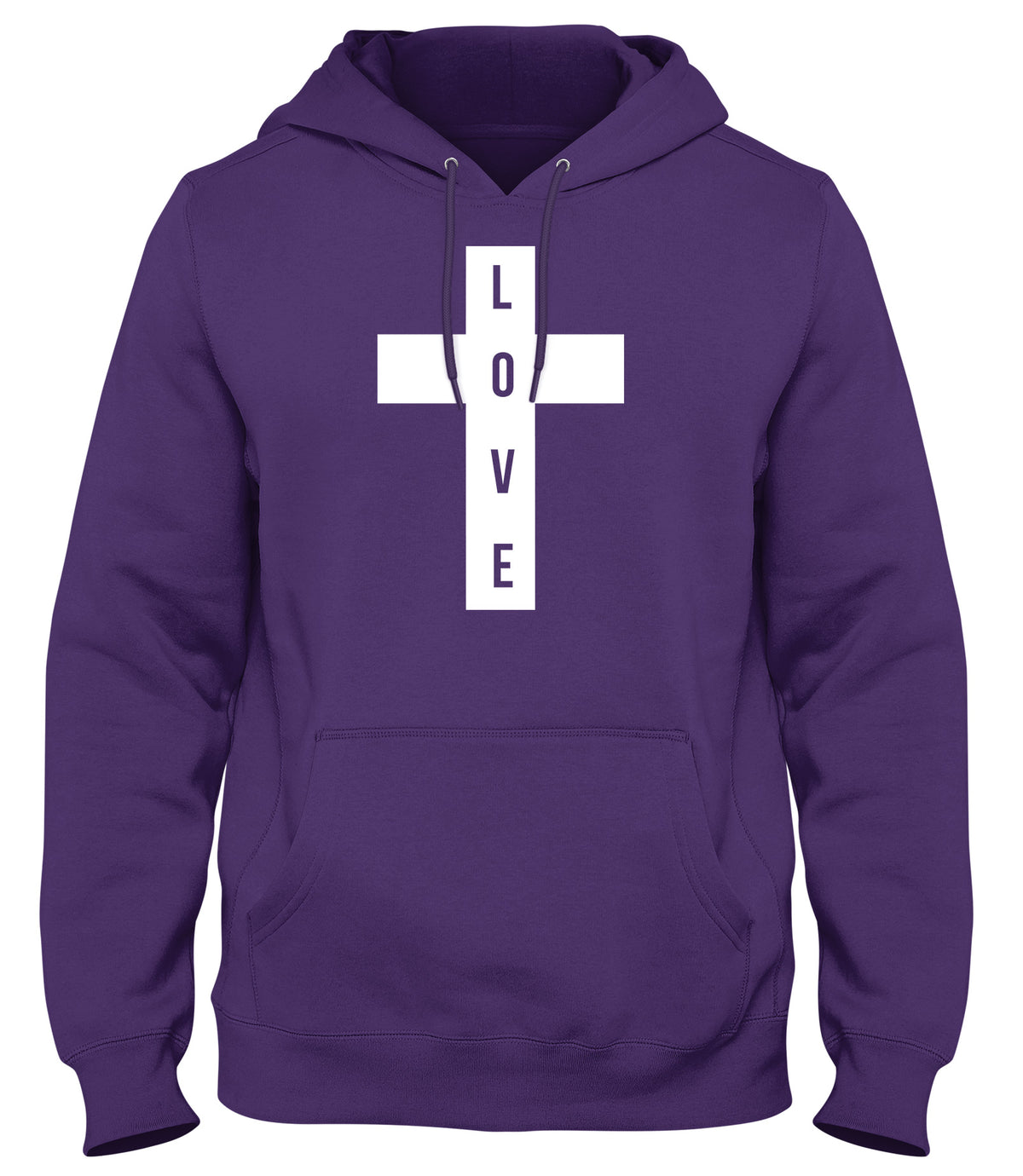 LOVE CROSS MENS WOMENS UNISEX FUNNY HOODIE