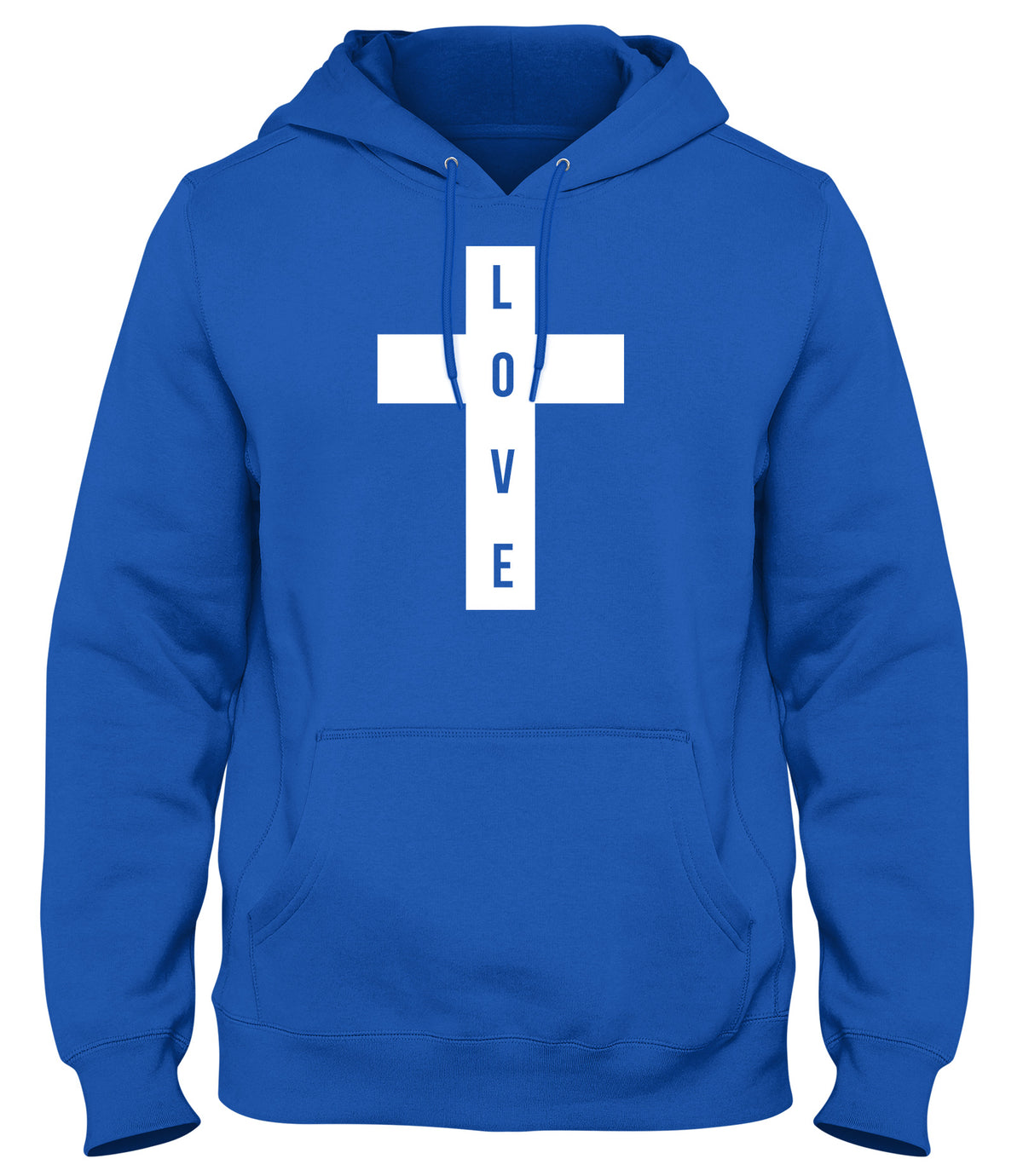 LOVE CROSS MENS WOMENS UNISEX FUNNY HOODIE