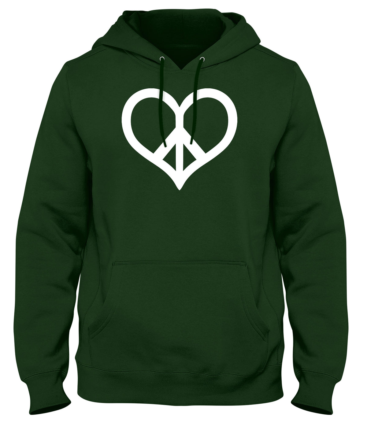 PEACE &amp; LOVE MENS WOMENS UNISEX FUNNY HOODIE
