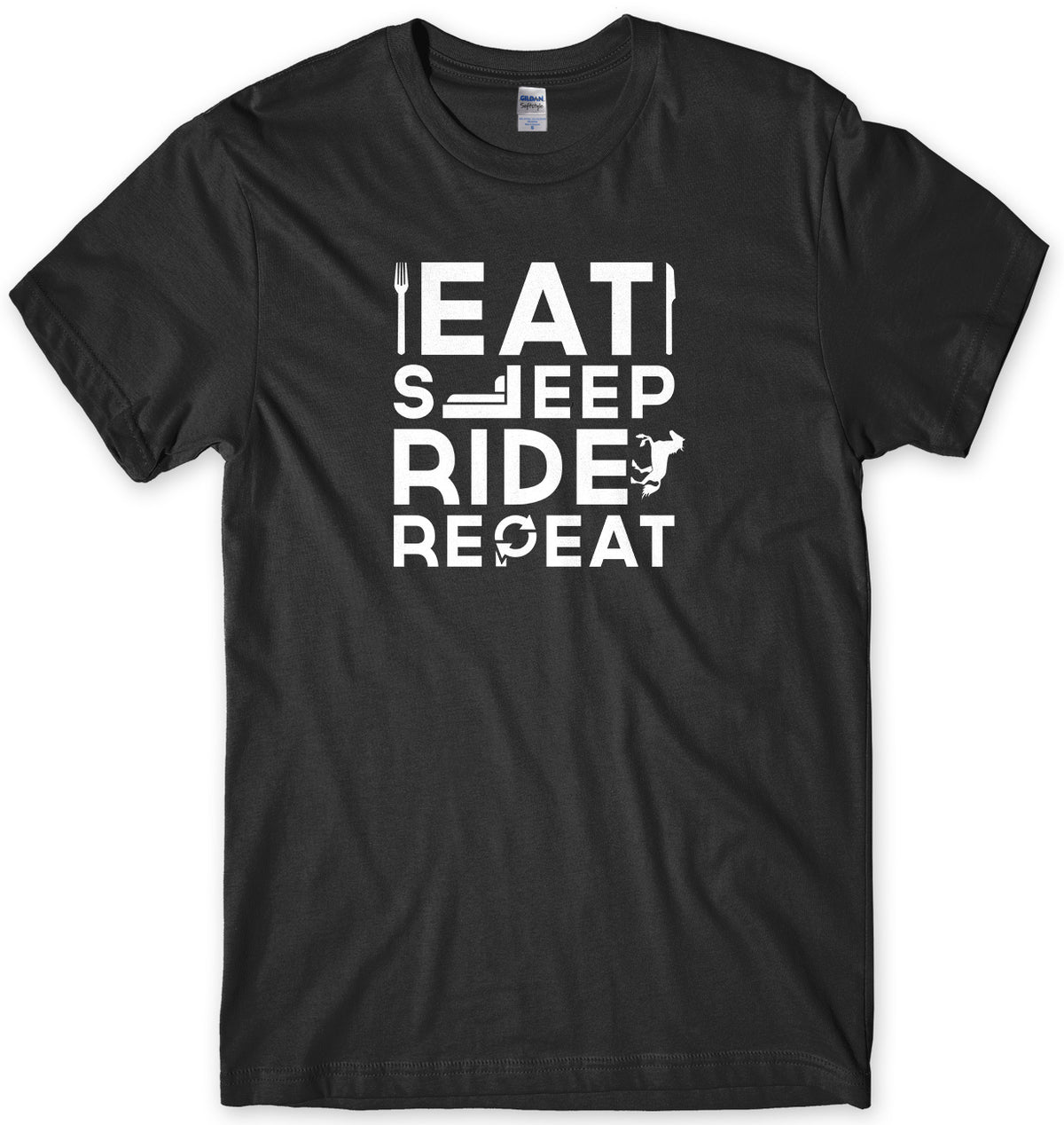 Eat Sleep Ride Repeat Mens Unisex T-Shirt