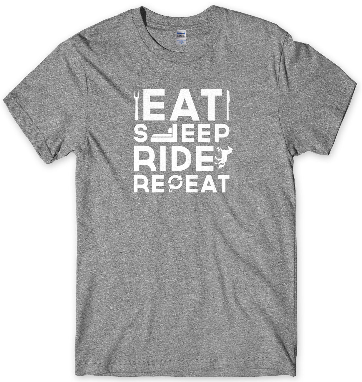 Eat Sleep Ride Repeat Mens Unisex T-Shirt