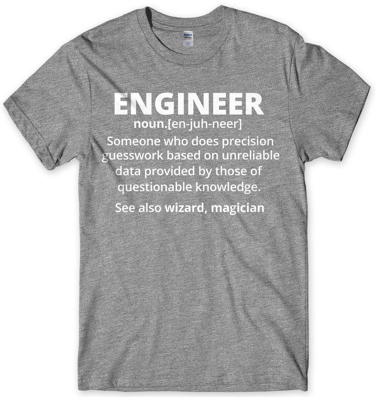 Engineer Dictionary Meaning Mens Unisex T-Shirt