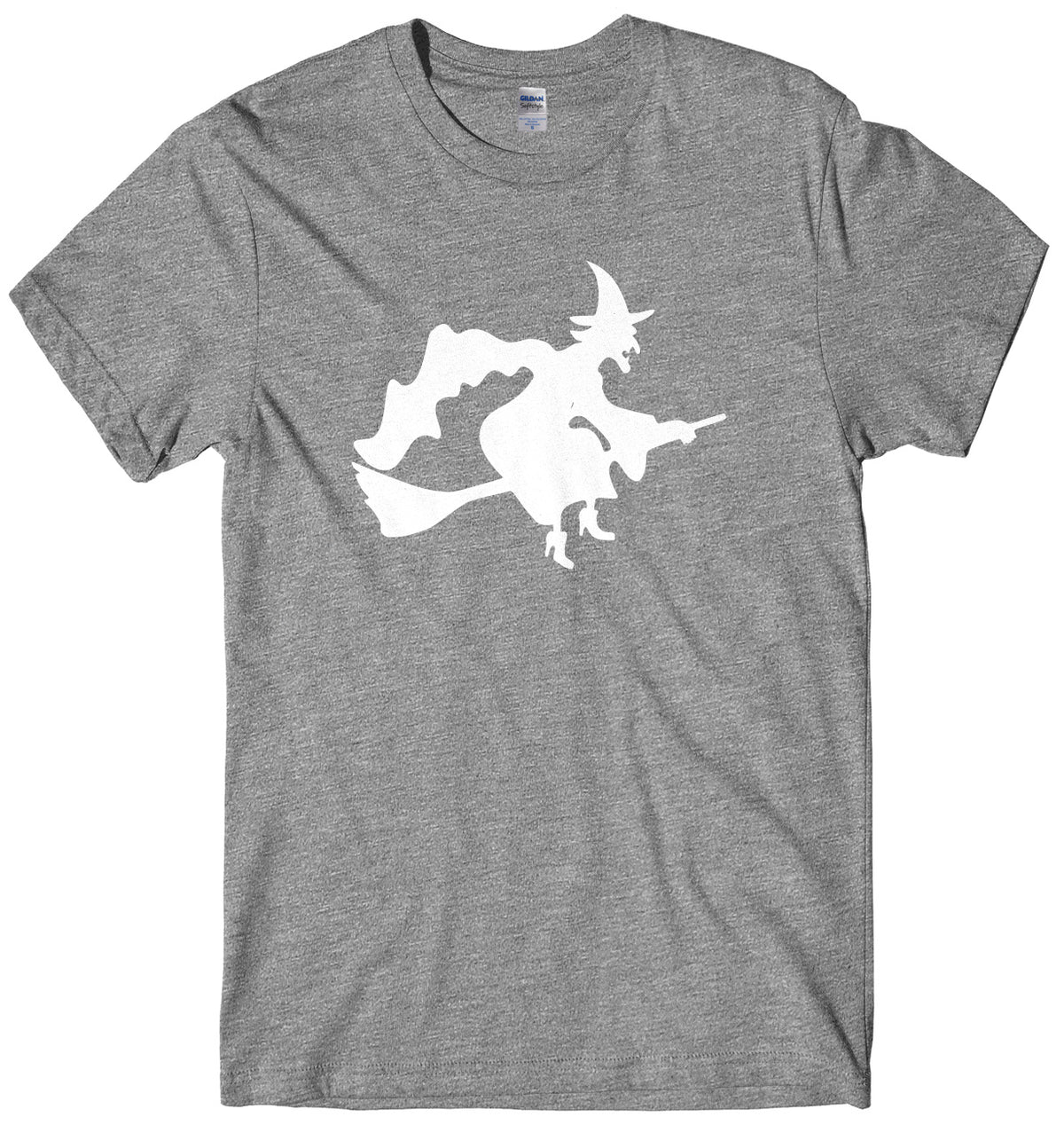 Witch Flying A Broomstick Design Mens Unisex Halloween T-Shirt