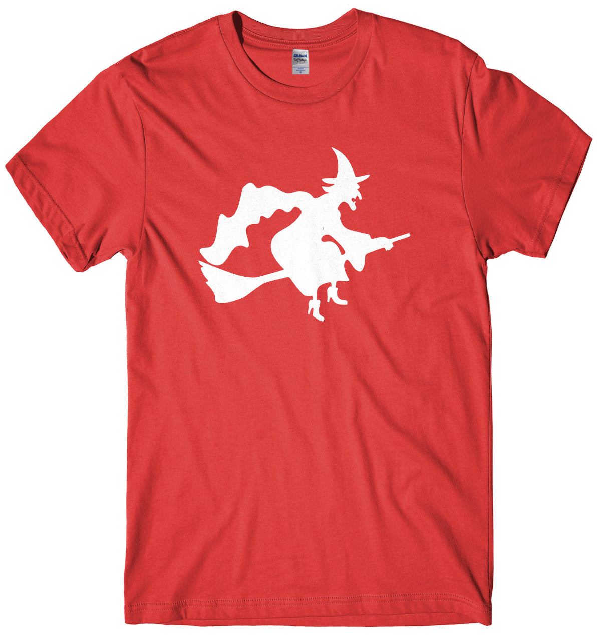 Witch Flying A Broomstick Design Mens Unisex Halloween T-Shirt