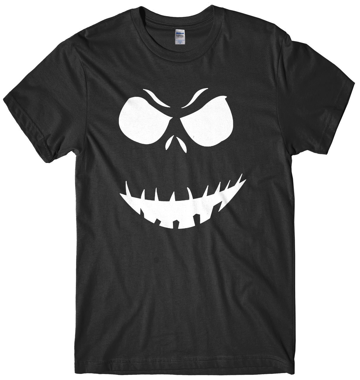 Evil Scary Pumpkin Face Design Mens Unisex Halloween T-Shirt