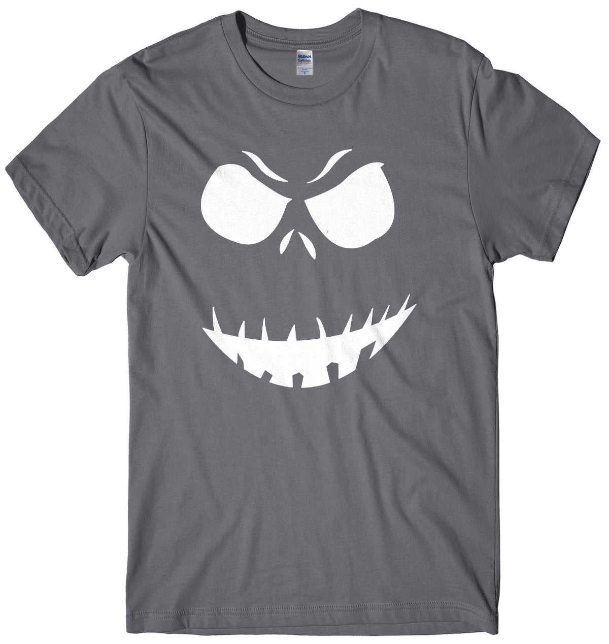 Evil Scary Pumpkin Face Design Mens Unisex Halloween T-Shirt