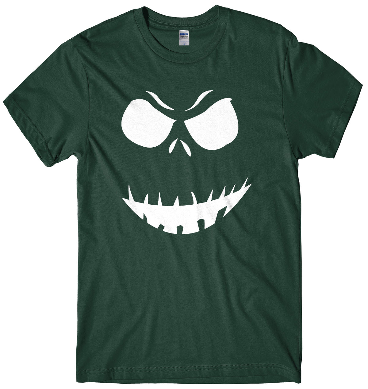 Evil Scary Pumpkin Face Design Mens Unisex Halloween T-Shirt