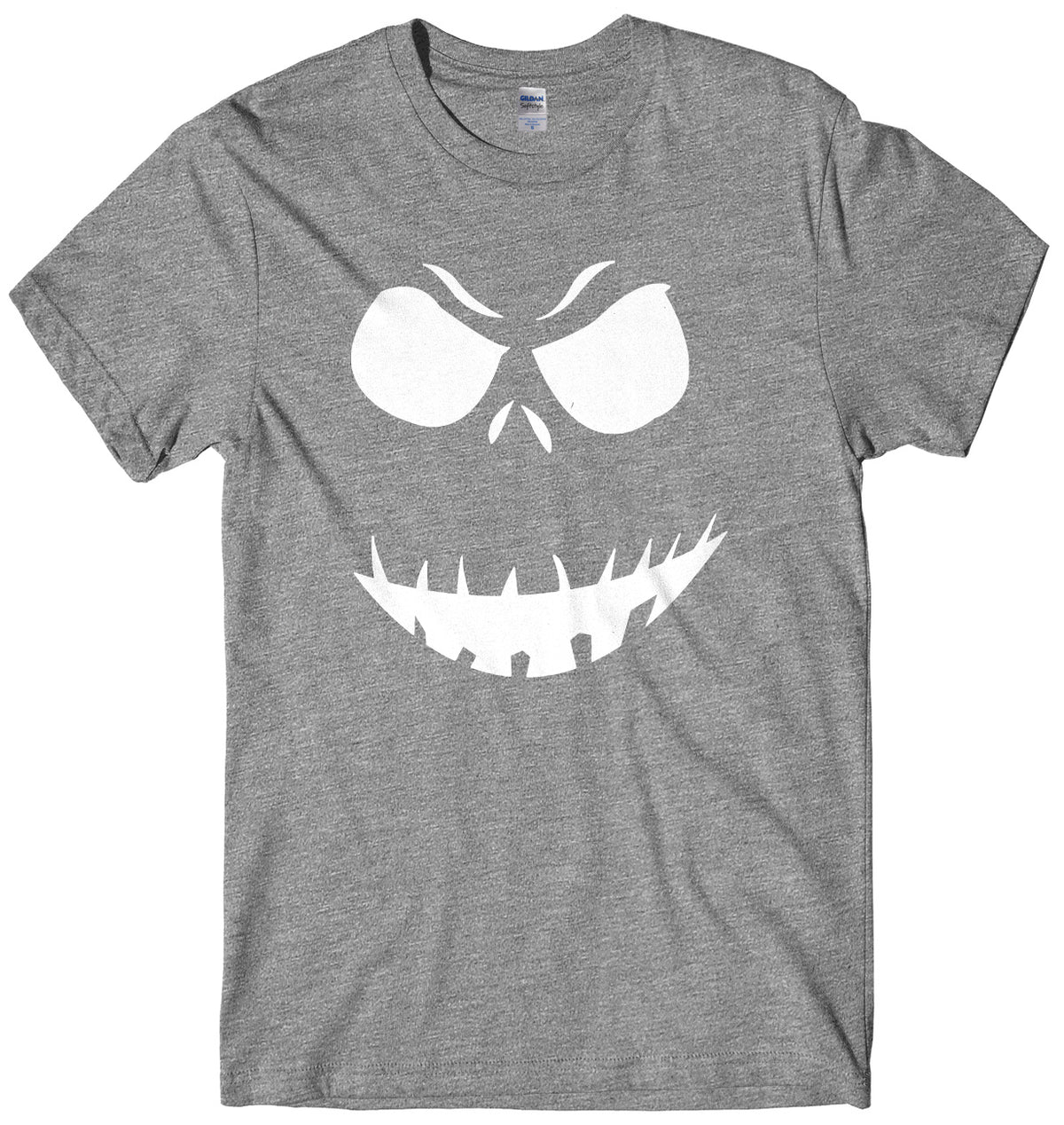 Evil Scary Pumpkin Face Design Mens Unisex Halloween T-Shirt