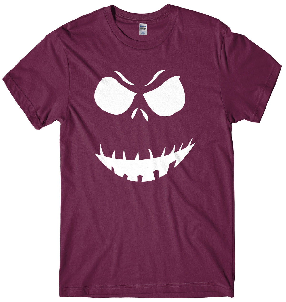 Evil Scary Pumpkin Face Design Mens Unisex Halloween T-Shirt