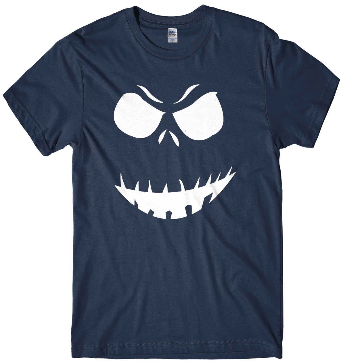 Evil Scary Pumpkin Face Design Mens Unisex Halloween T-Shirt